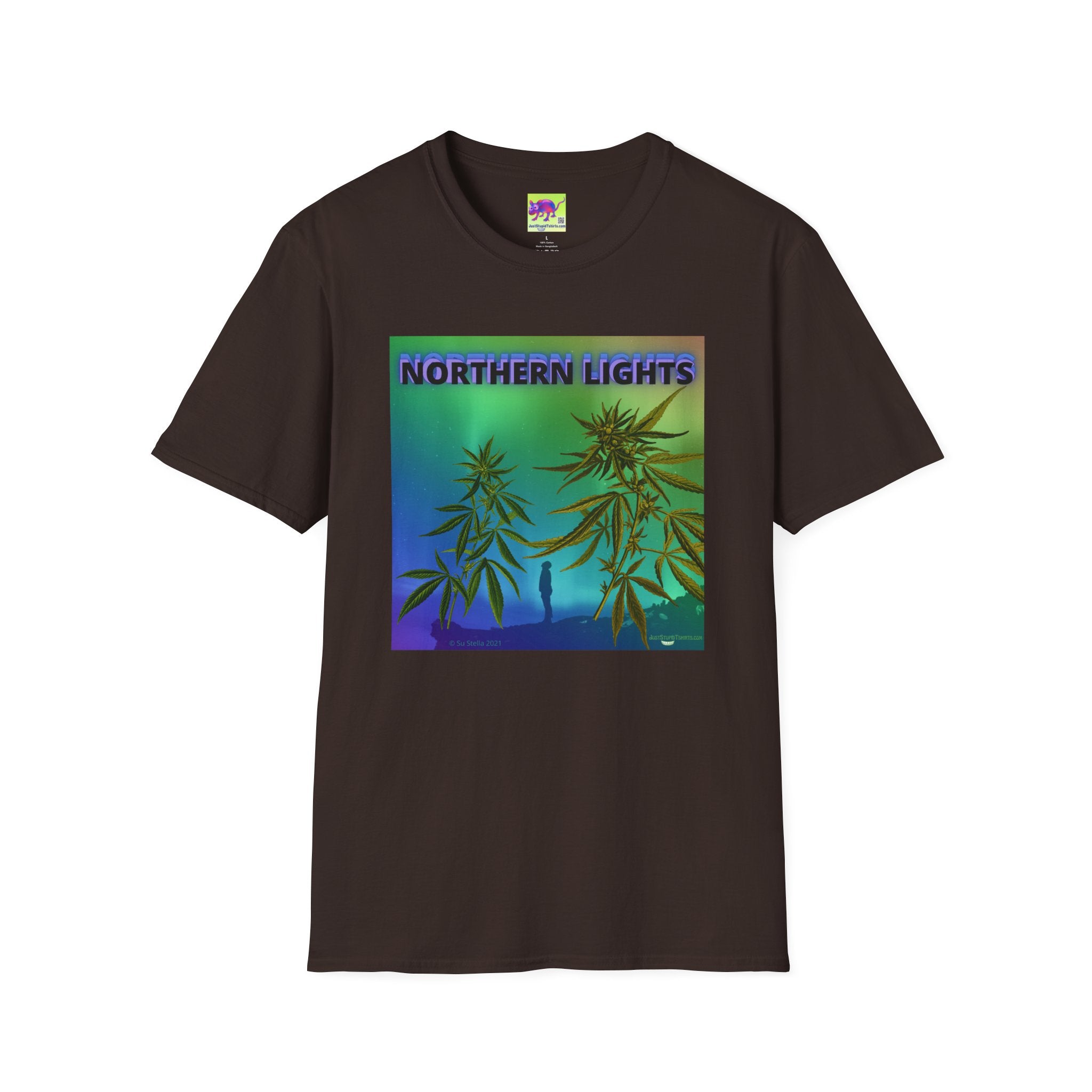 Northern Lights Cannabis Graphic T-Shirt — Psychedelic Plant Tee