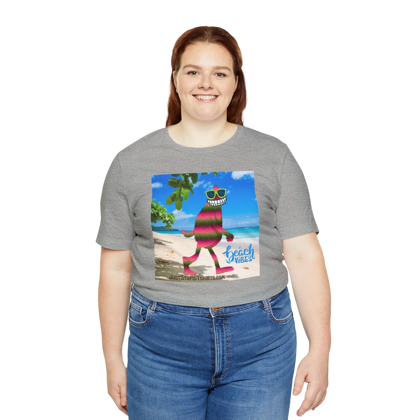 Beach Vibes Squatch Unisex Jersey Short Sleeve Tee- Big Foot Gifts, Yeti Tshirt,