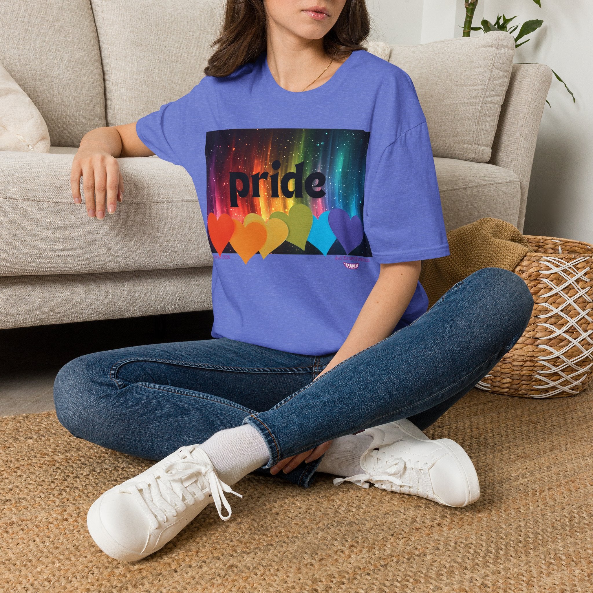 Pride Rainbow Hearts T‑Shirt — Colorful Pride Graphic Tee- LGBTQ shirt, pride month shirt