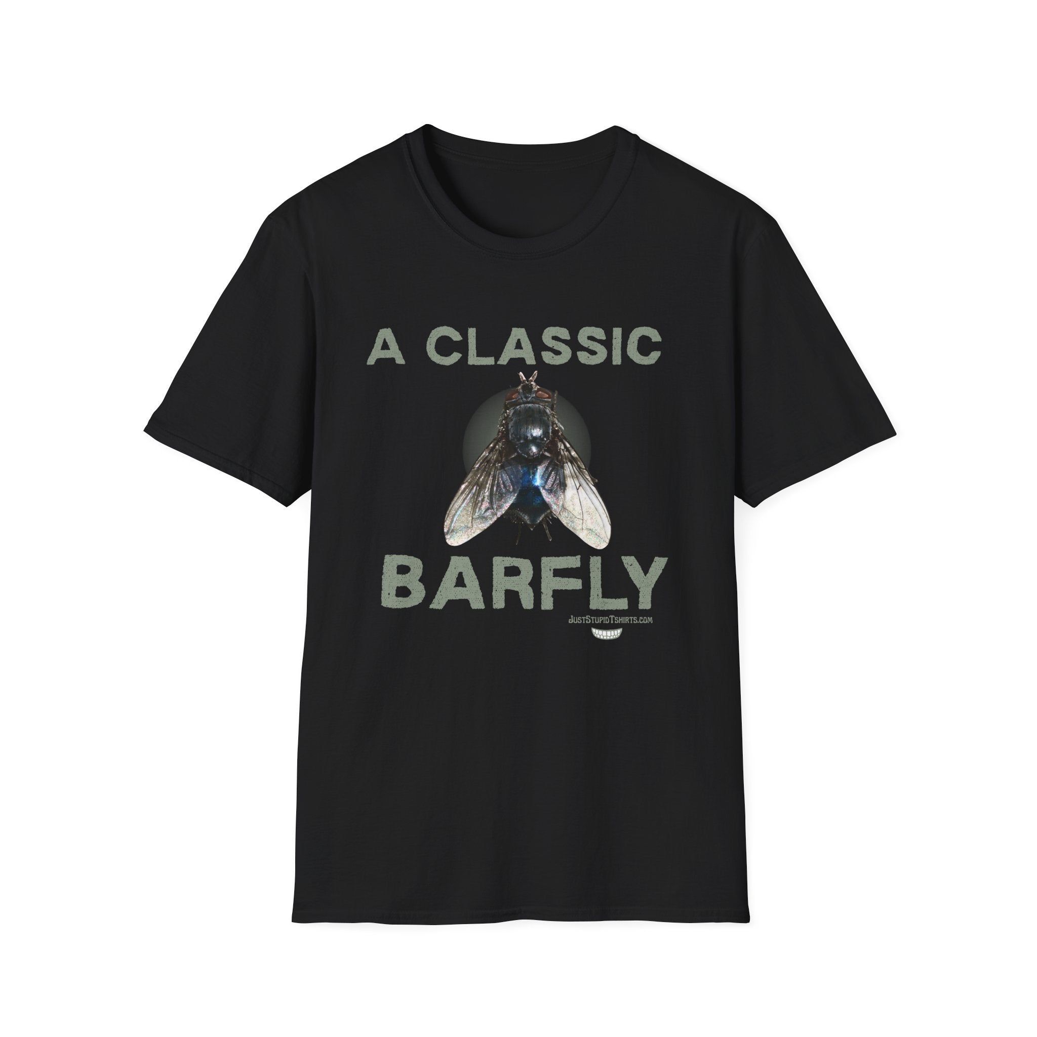 A Classic Barfly T-Shirt — Vintage Fly Graphic Tee for Bartenders & Nightlife Lovers and Your Friends, Grads, Drunks