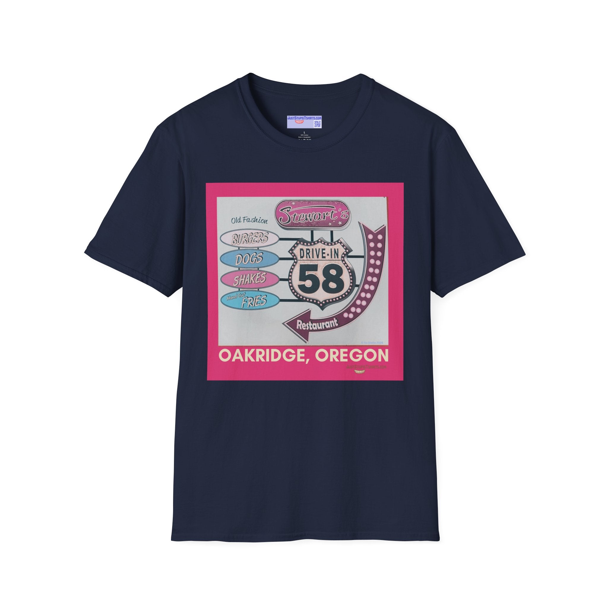 Stewart's 58 a Classic Drive-In Highway 58 series T-Shirt — Oakridge, Oregon Retro Diner Graphic Tee- Oregon Tourist