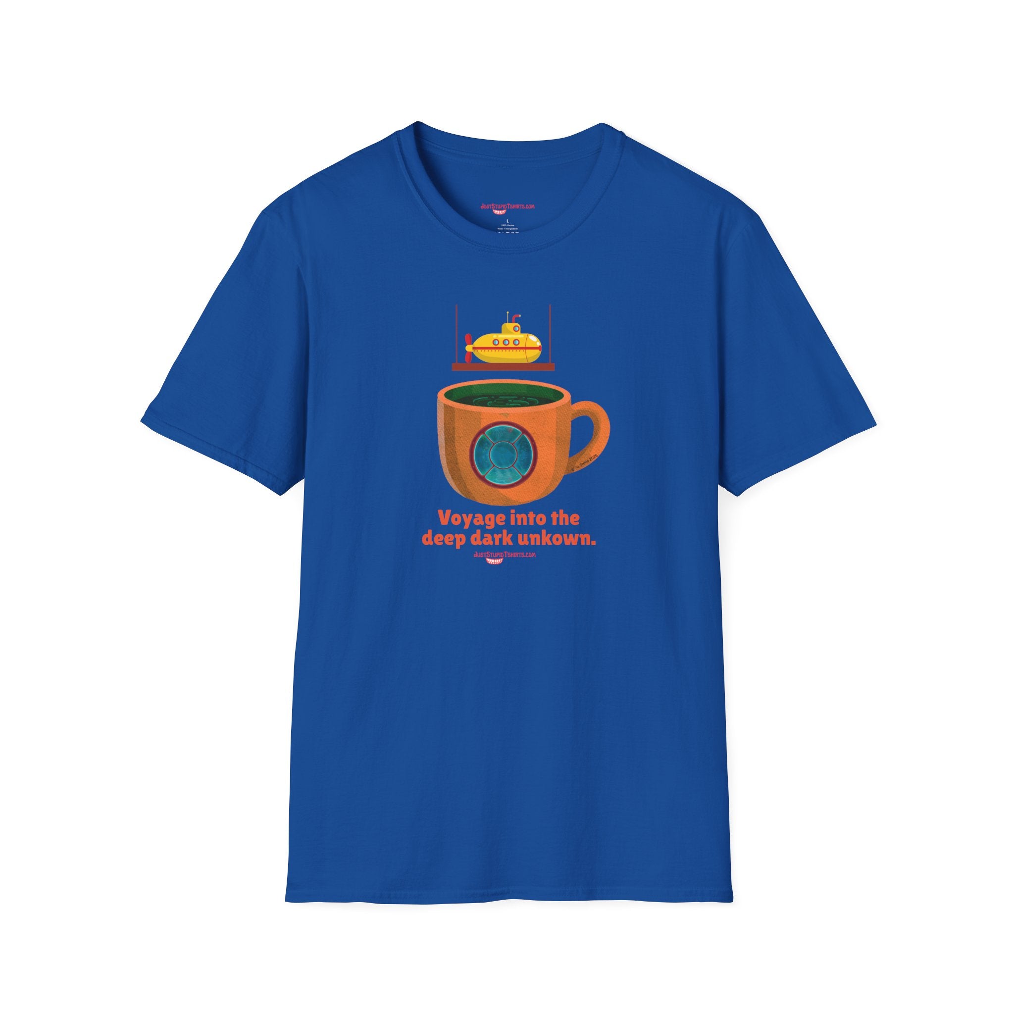 Voyage Into the Deep Dark Unknown T-Shirt — Submarine Coffee Cup Graphic Tee