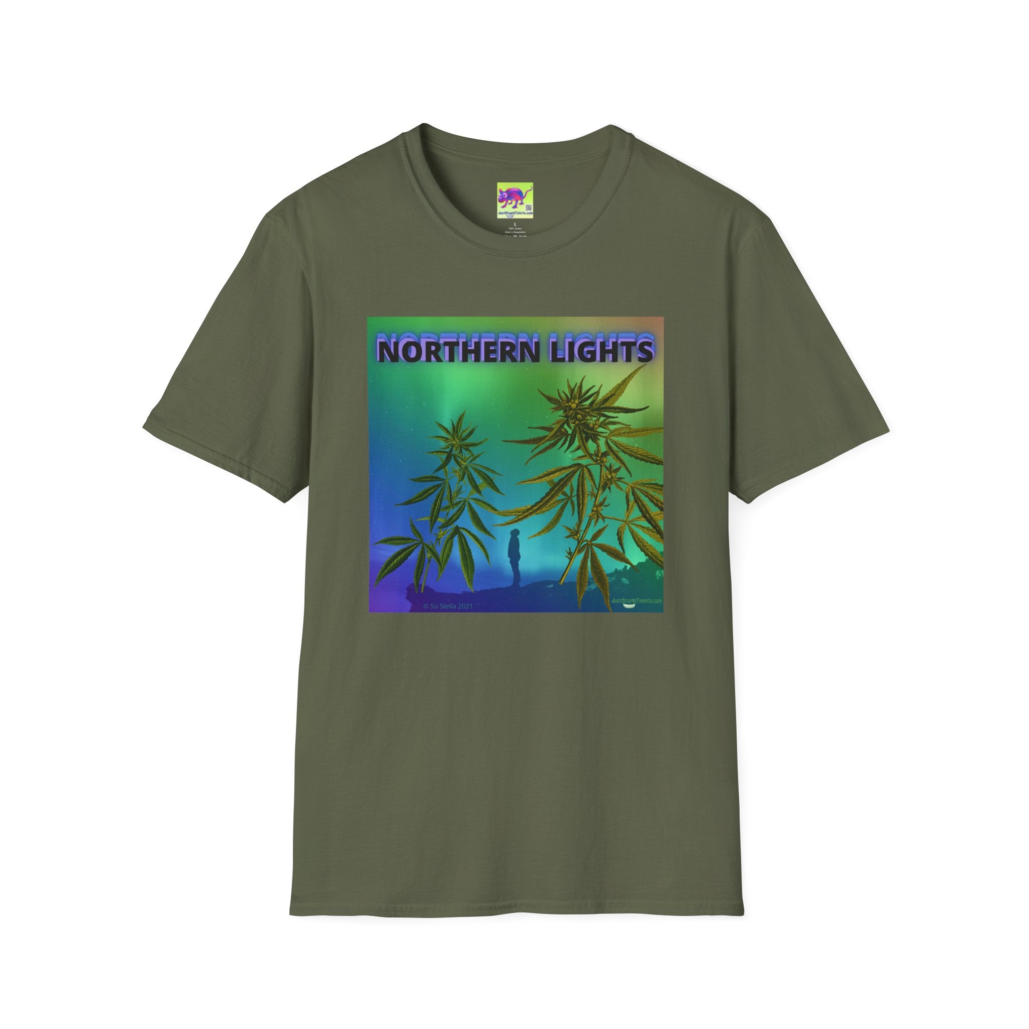 Northern Lights Cannabis Graphic T-Shirt — Psychedelic Plant Tee