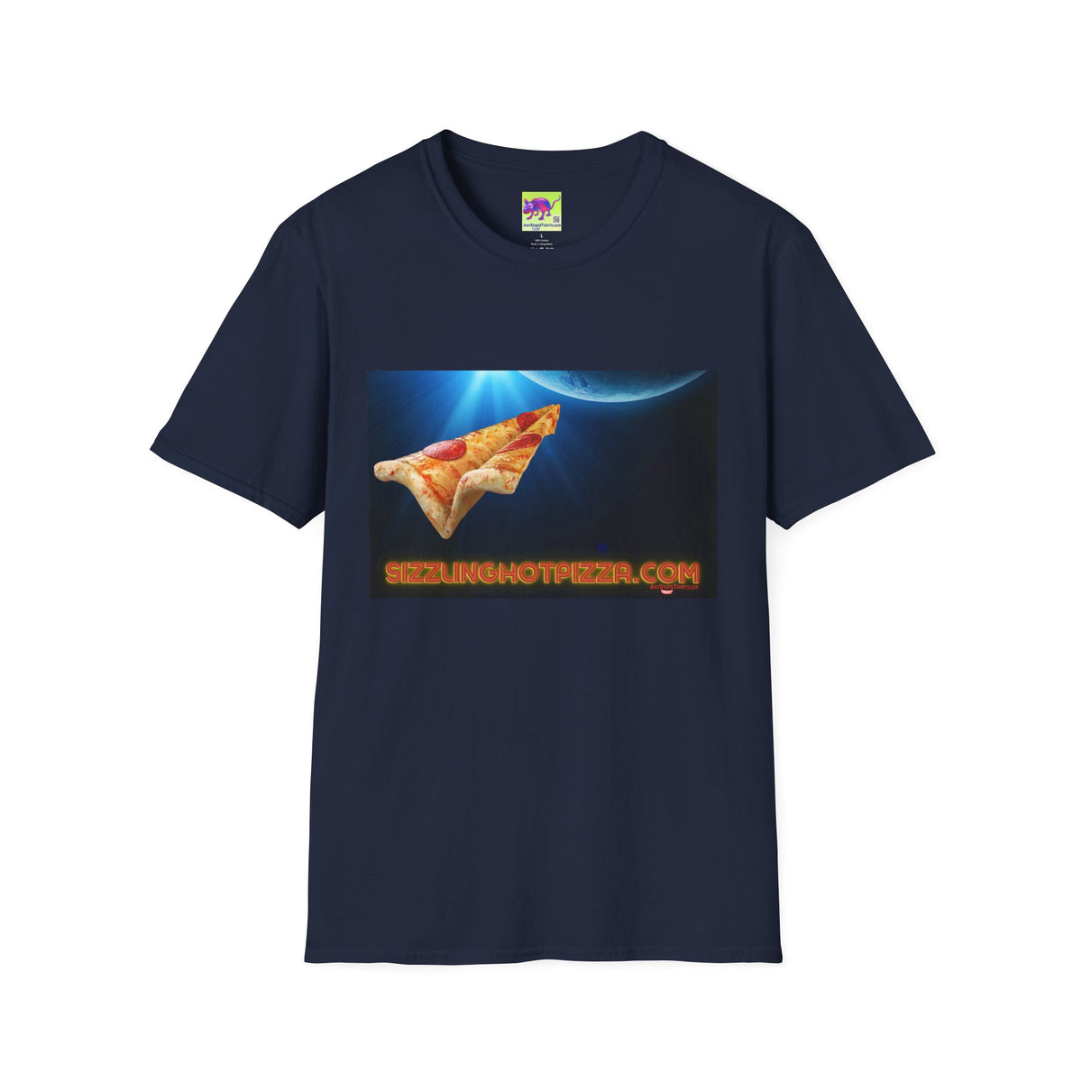 Pizza Rocket T-Shirt — Retro Space Slice Graphic Tee Sizzling Hot Pizza on the fly