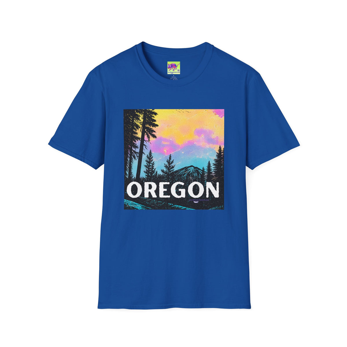 Oregon Sunset Mountain T-Shirt — Colorful Pine Forest Graphic Tee- Cascade Lakes Scenic Byway, Oregon