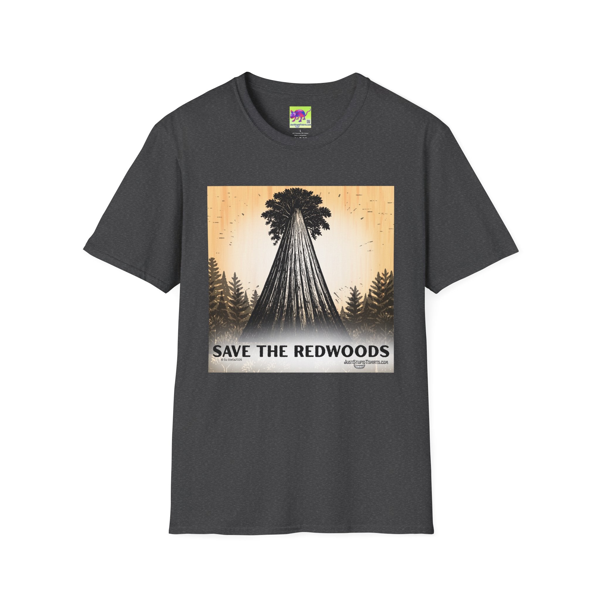 Save the Redwoods T-Shirt — Vintage Redwood Forest Tee- Oregon and California Redwoods- Protect the Forest