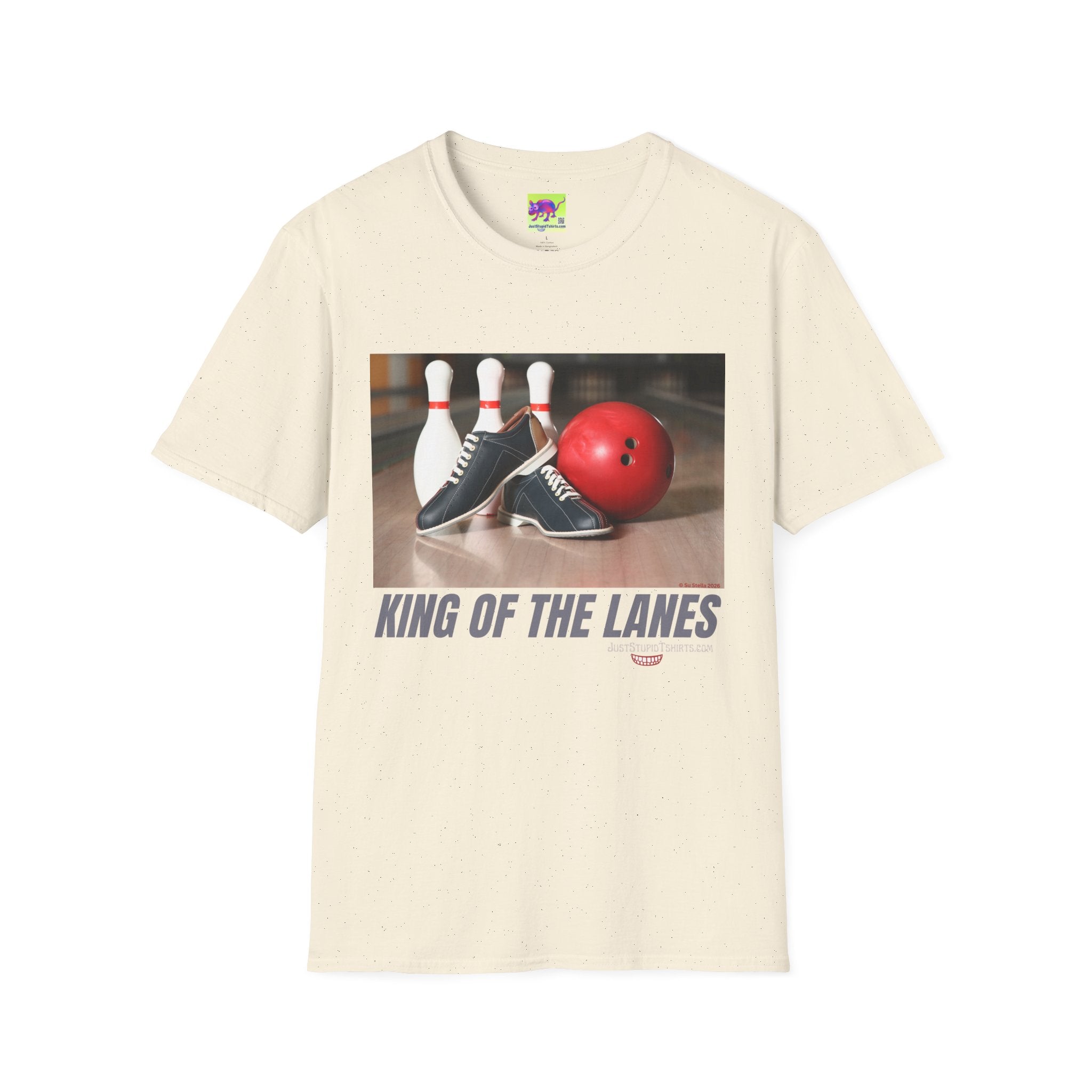 King of the Lanes-  Retro Bowling Ball & Pins Tee- Bowling T-Shirt - League Night Bowlers Shirt