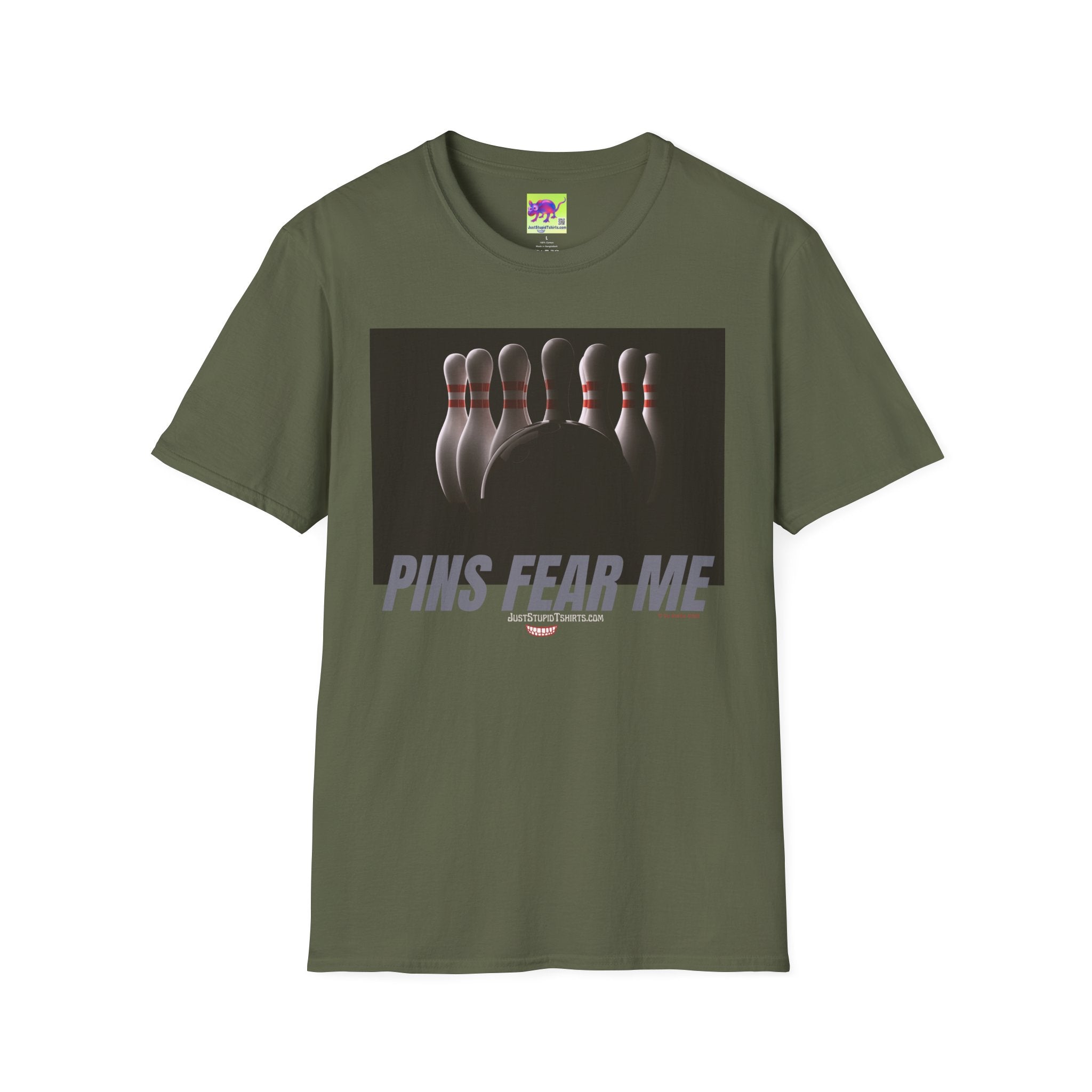 'Pins Fear Me' -Graphic Tee for Bowlers & Sports Fans, Bowling T-Shirt —