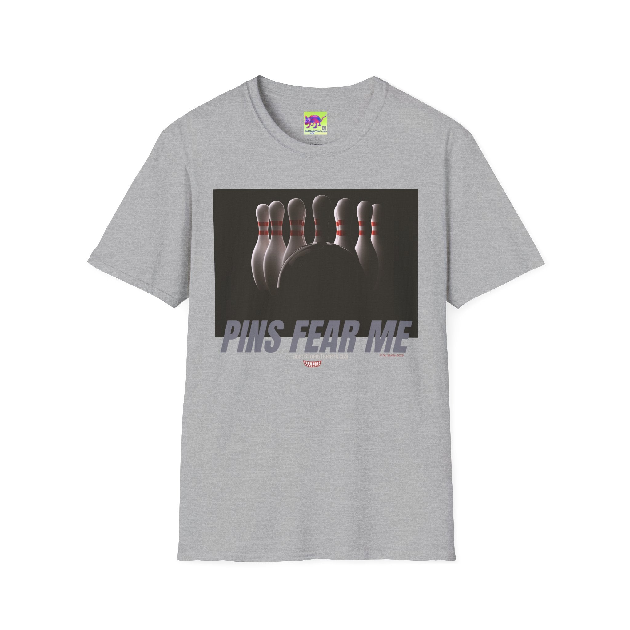 'Pins Fear Me' -Graphic Tee for Bowlers & Sports Fans, Bowling T-Shirt —