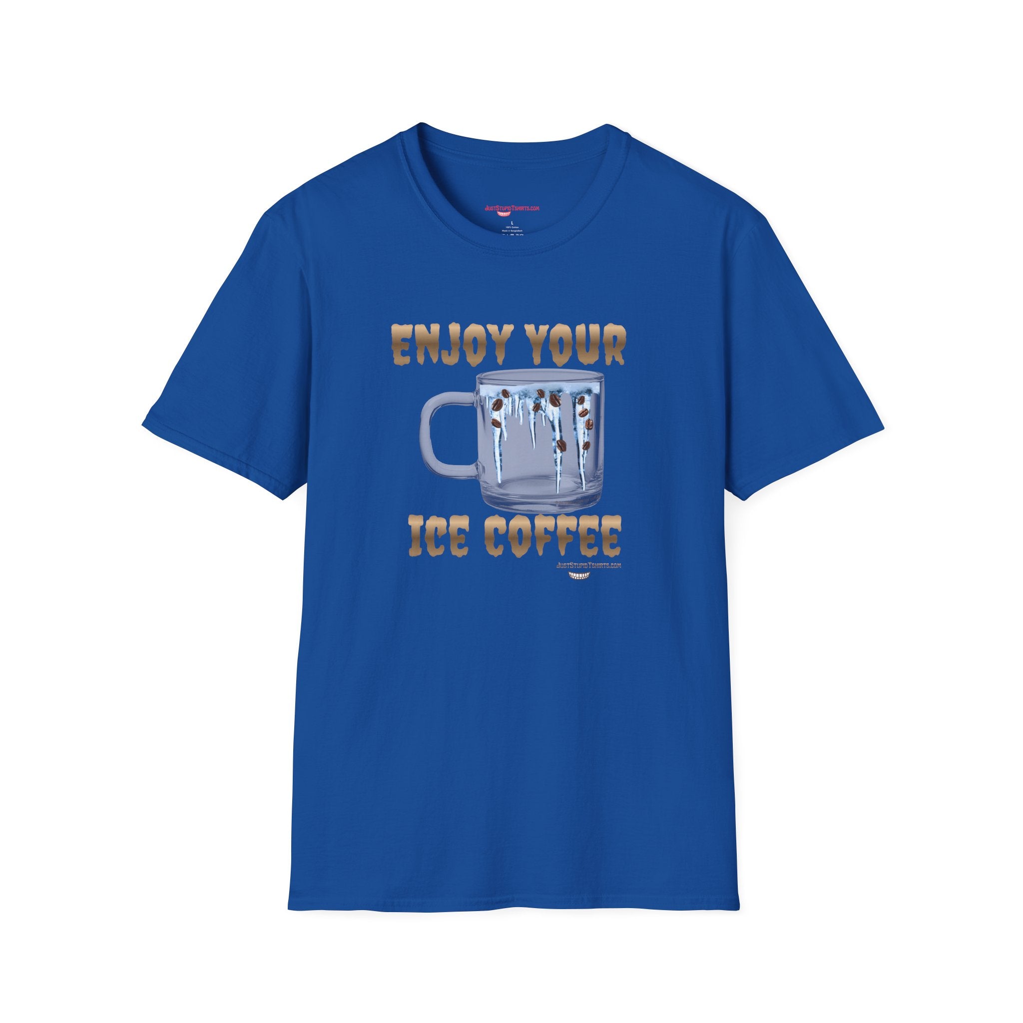 "Enjoy Your Ice Coffee"- Ice Coffee Graphic T-Shirt — Coffee Lovers Gift- Mom- Dad- Grad gifts