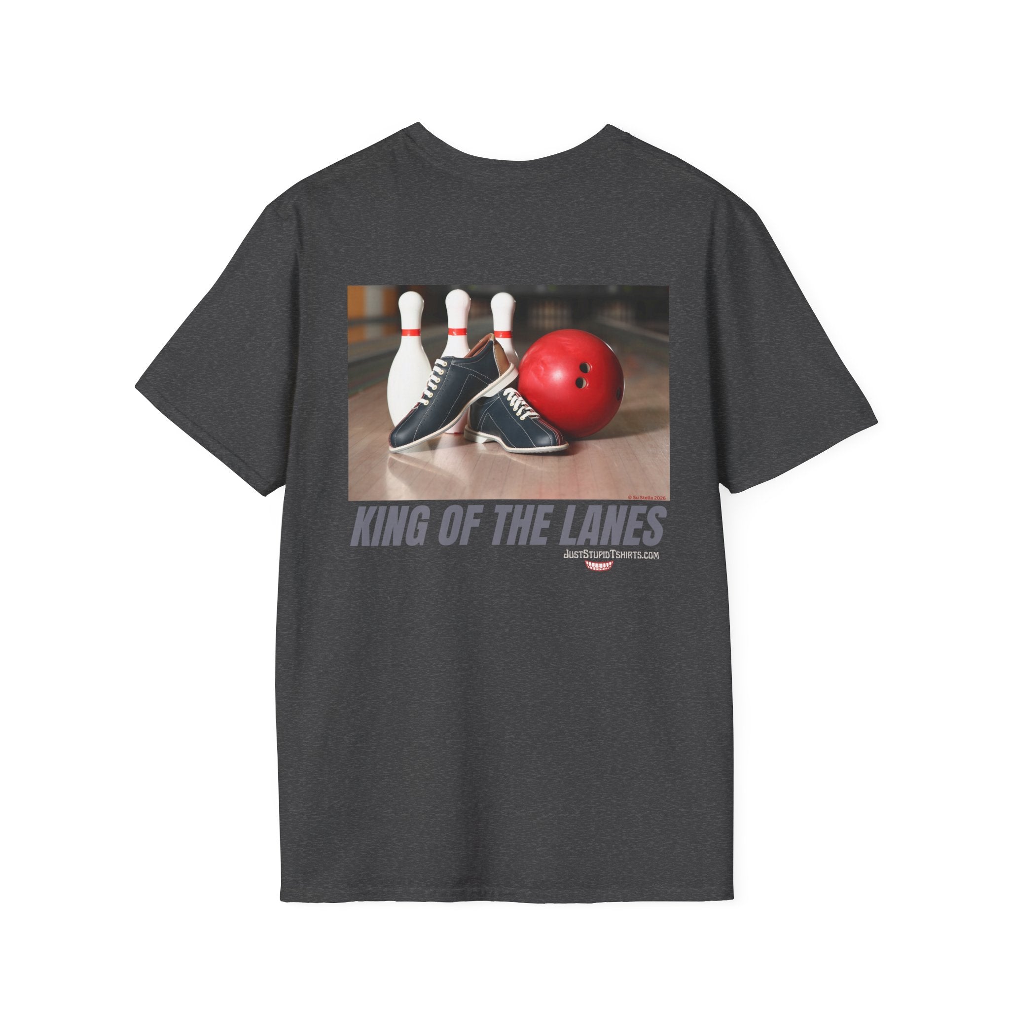 King of the Lanes Bowling T-Shirt — Retro Bowling Ball & Pins Tee