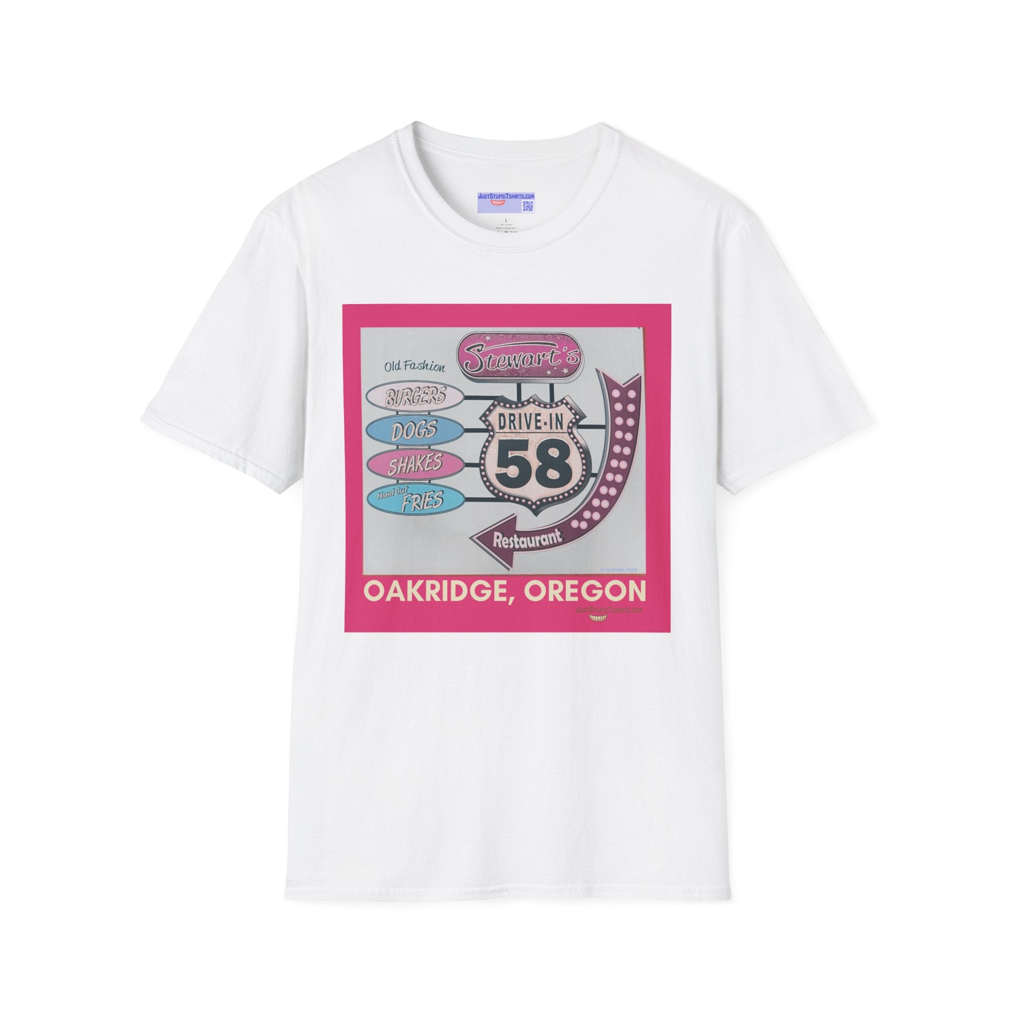Stewart's 58 a Classic Drive-In Highway 58 series T-Shirt — Oakridge, Oregon Retro Diner Graphic Tee- Oregon Tourist