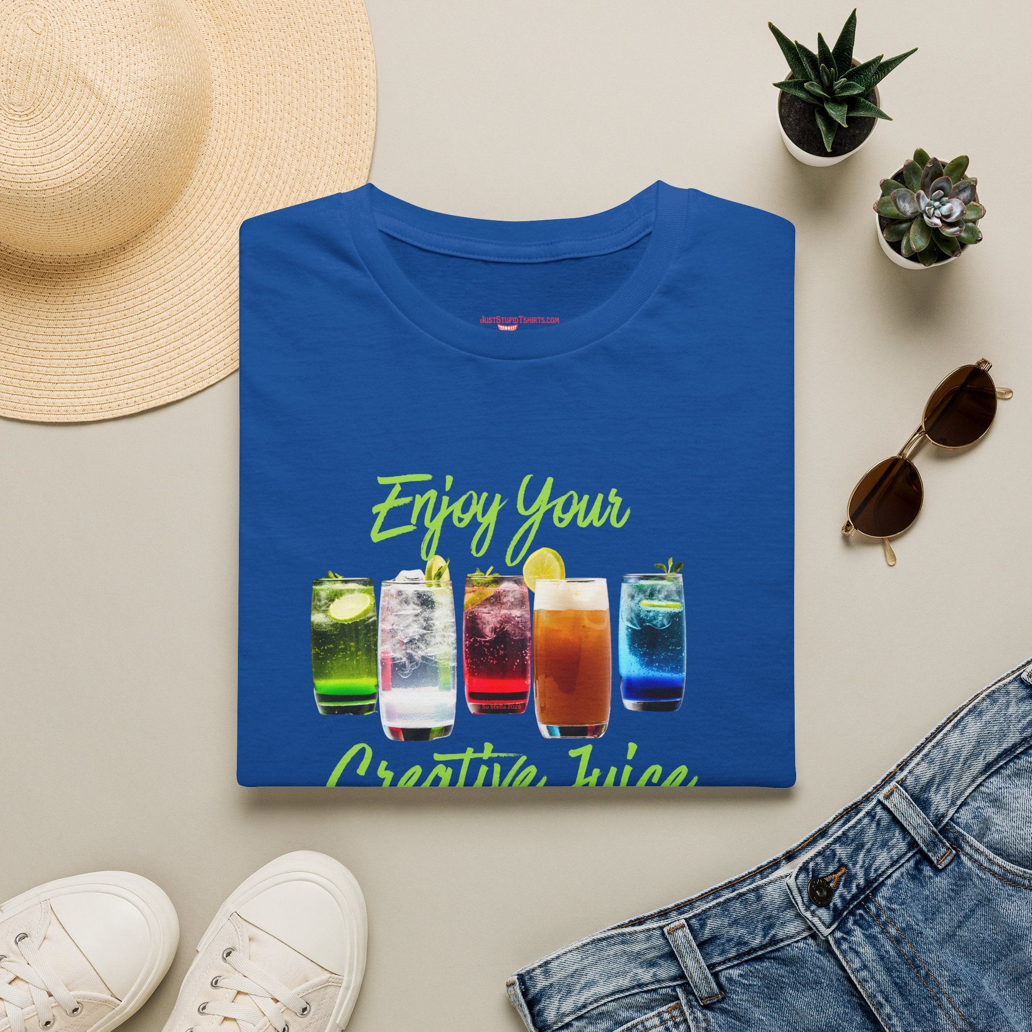 Enjoy Your Creative Juice- Your artsy side is showing- Unisex Softstyle T-Shirt, bartender shirt, artist shirt,