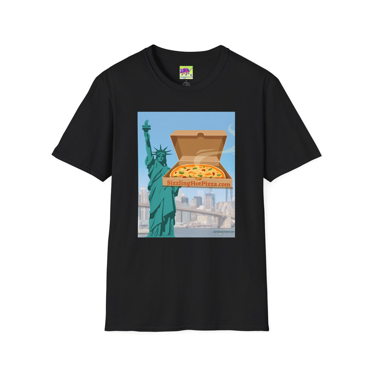 New York Pizza T-Shirt — Statue of Liberty Pizza Box Graphic Tee