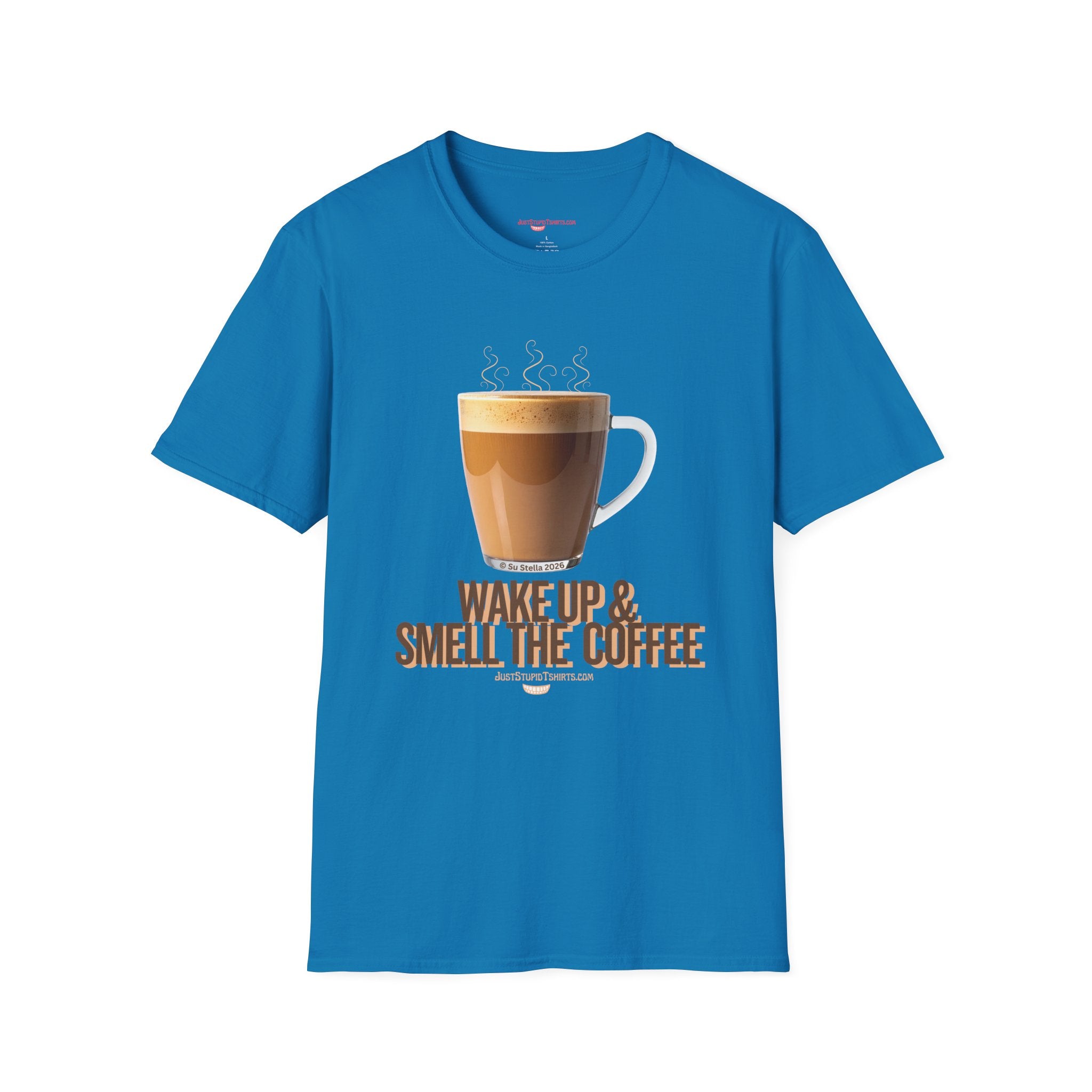 Coffee Lover T‑Shirt — “Wake Up & Smell the Coffee” Graphic Tee
