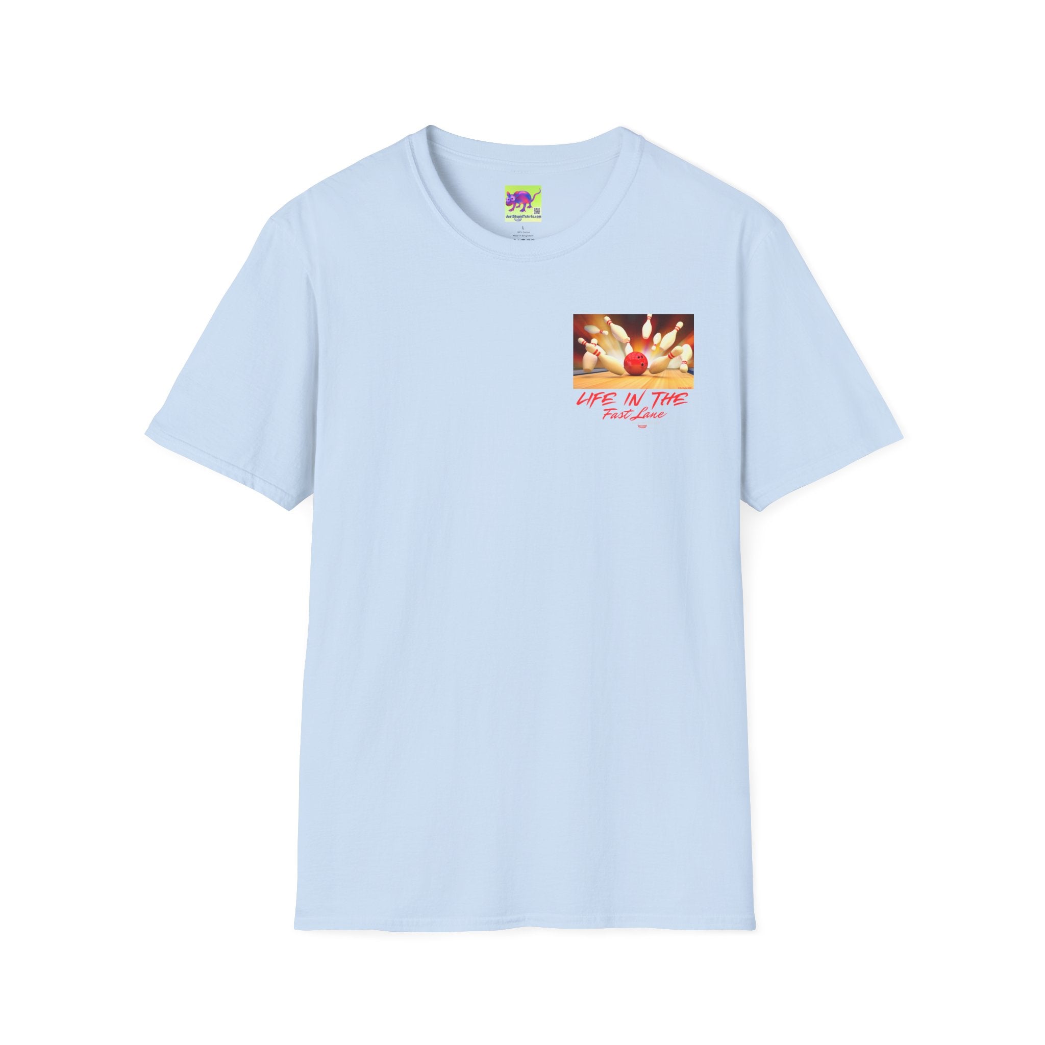 'Life in the Fast Lane' Bowling Graphic Tee- 2 sided Bowling Shirt- League Night shirt