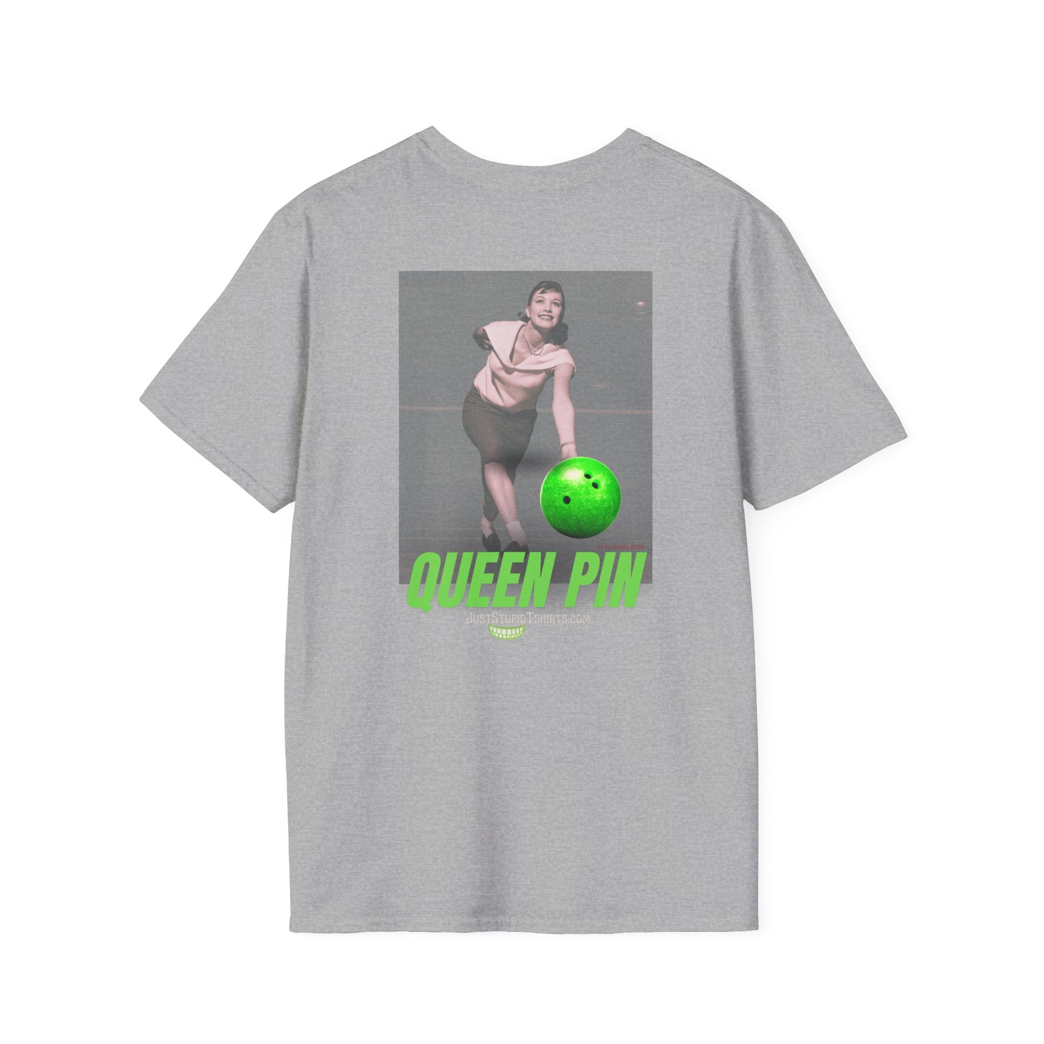 Queen Pin Bowling Tee — You Rule the Lanes - Vintage Pinup Graphic T-Shirt