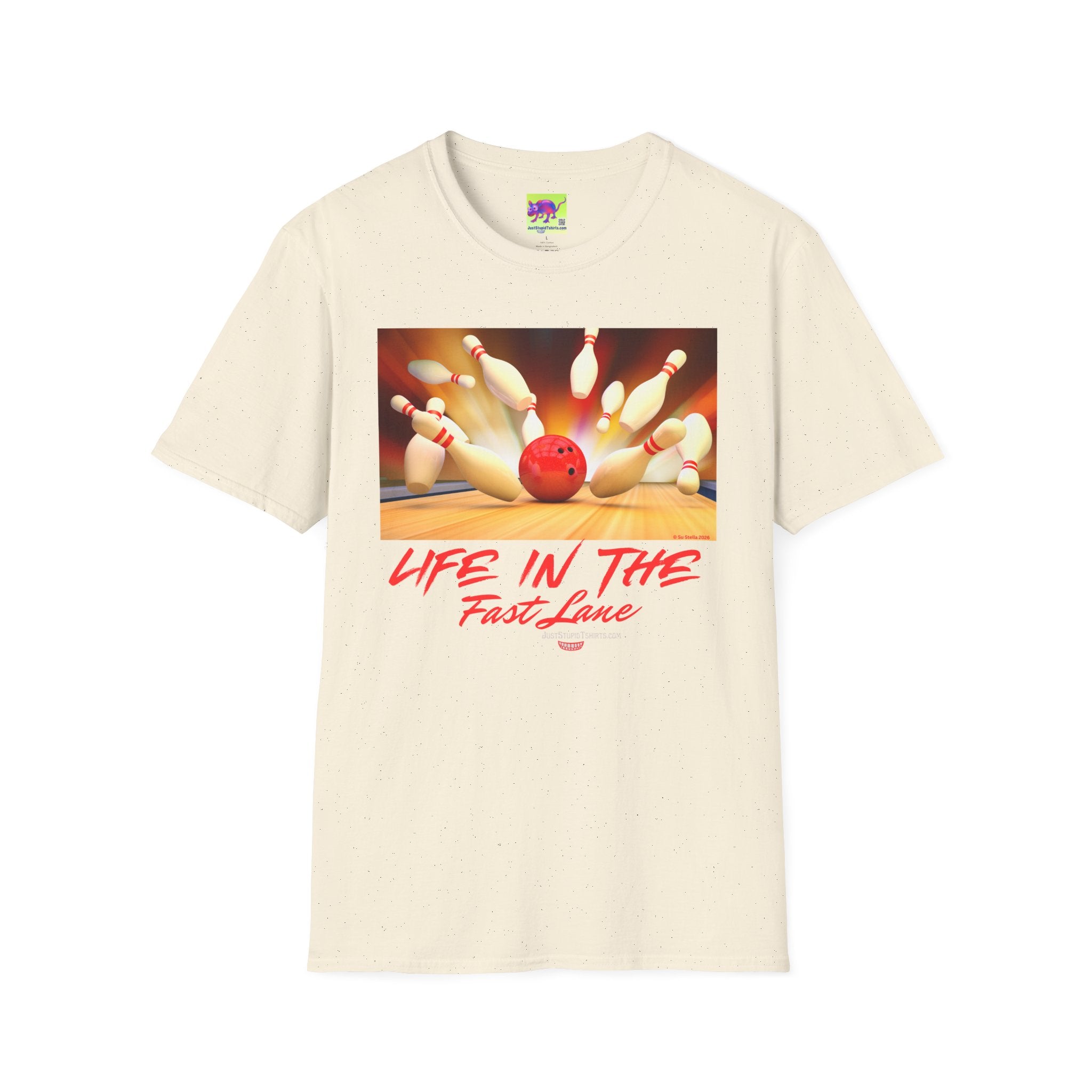 "Life in the Fast Lane" Casual Tee for Bowlers - Bowling Strike Graphic T-Shirt — Bowling Team Shirts