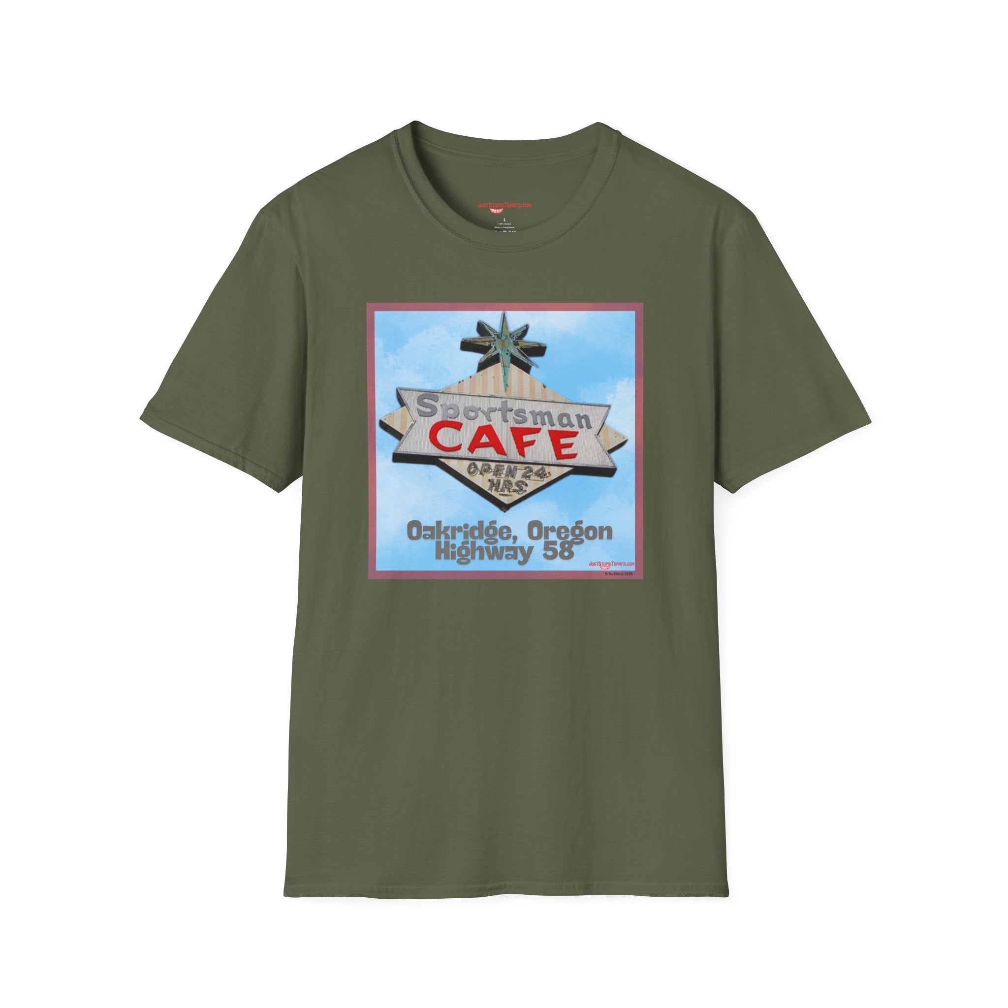 Sportsman Cafe T-Shirt — Oakridge, Oregon Highway 58 Retro Style Vintage
