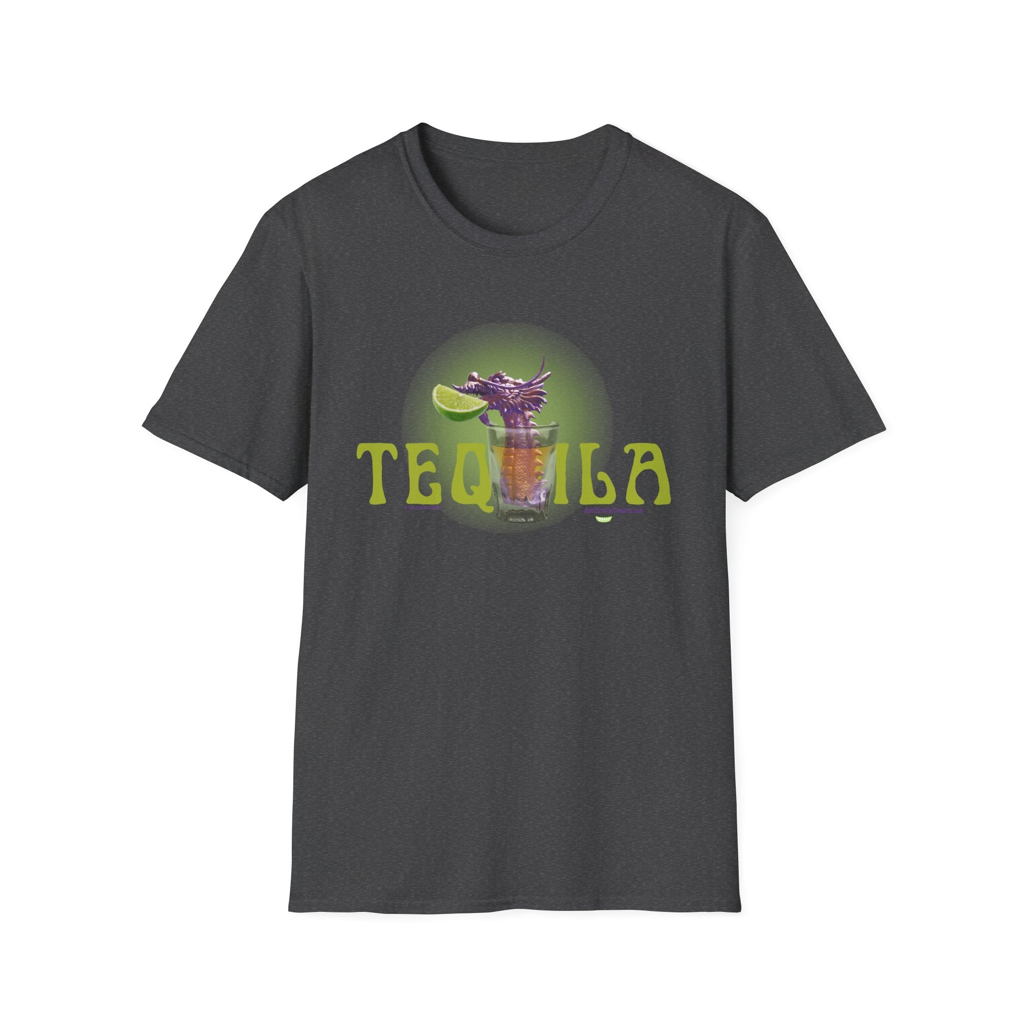 Tequila Dragon T-Shirt — Lime Shot Graphic Tee- Tequila Worm - Lime- Salt- Tequila- O My!