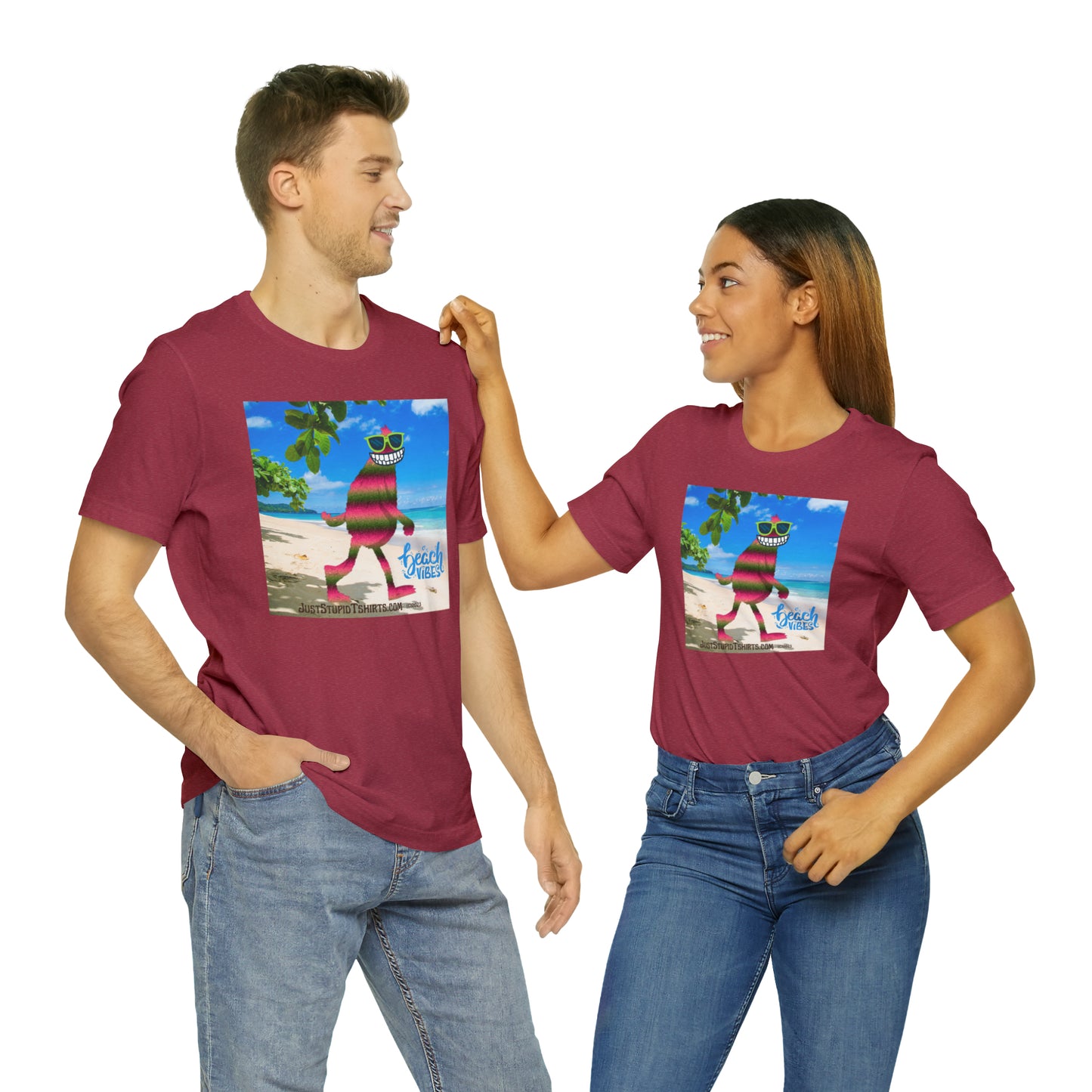 Beach Vibes Squatch Unisex Jersey Short Sleeve Tee- Big Foot Gifts, Yeti Tshirt,