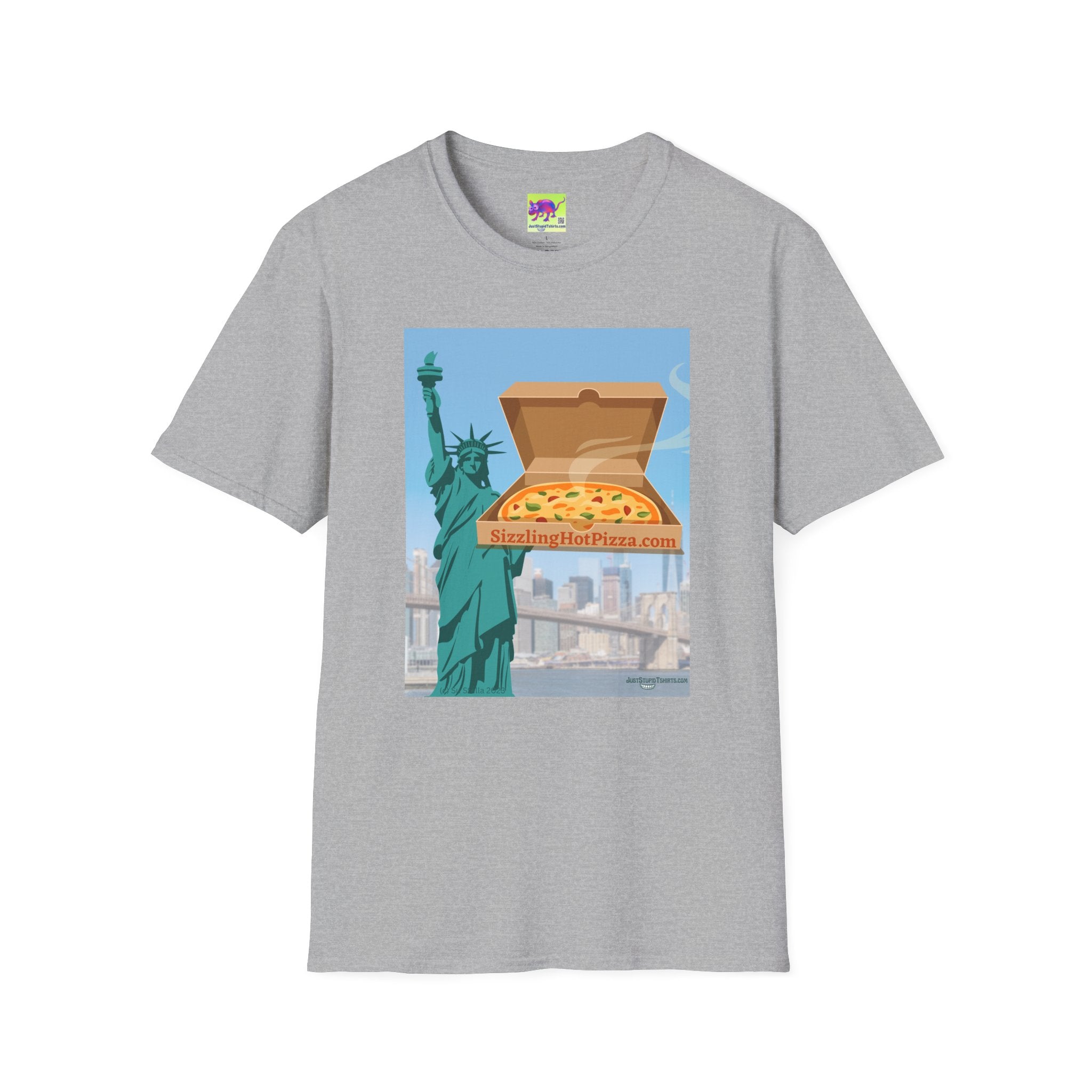 New York Pizza T-Shirt — Statue of Liberty Pizza Box Graphic Tee