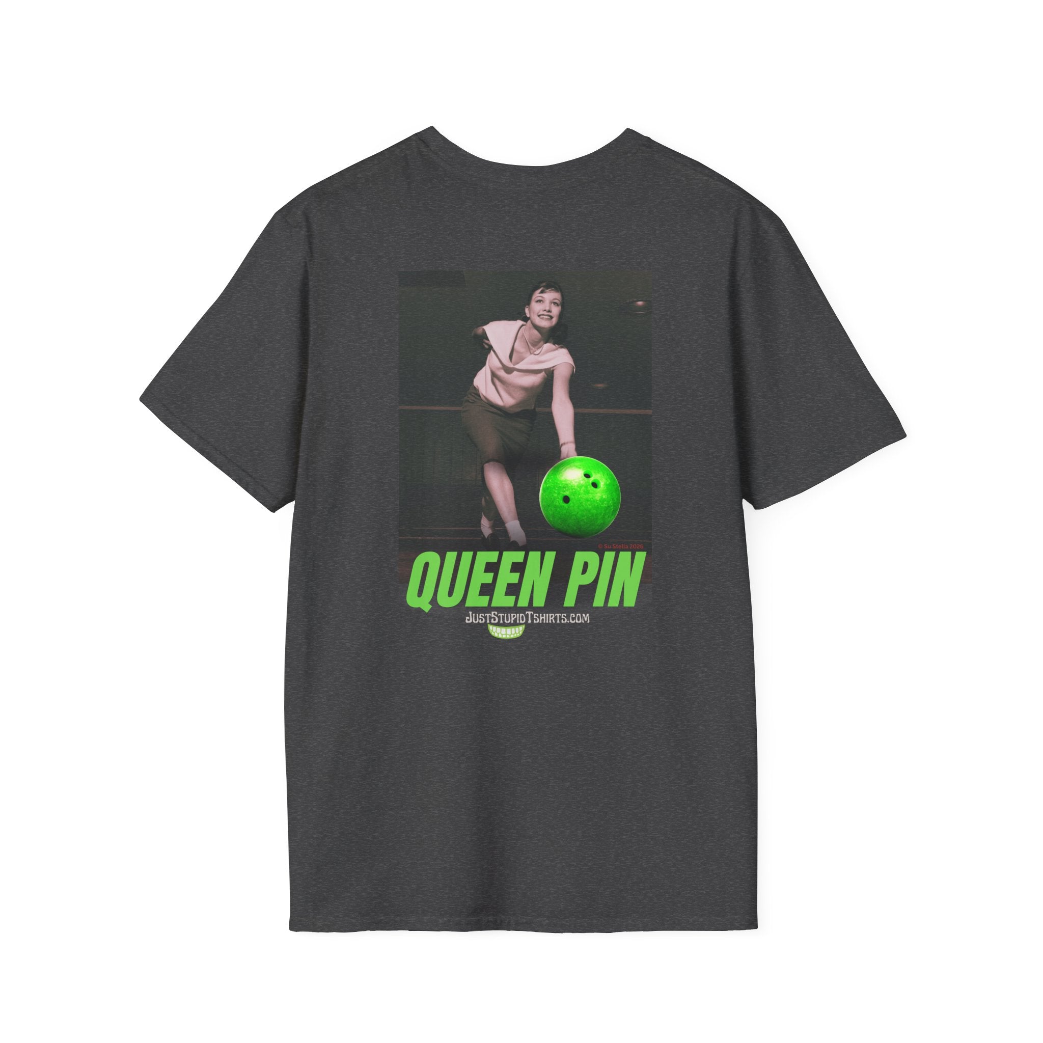 Queen Pin Bowling Tee — You Rule the Lanes - Vintage Pinup Graphic T-Shirt