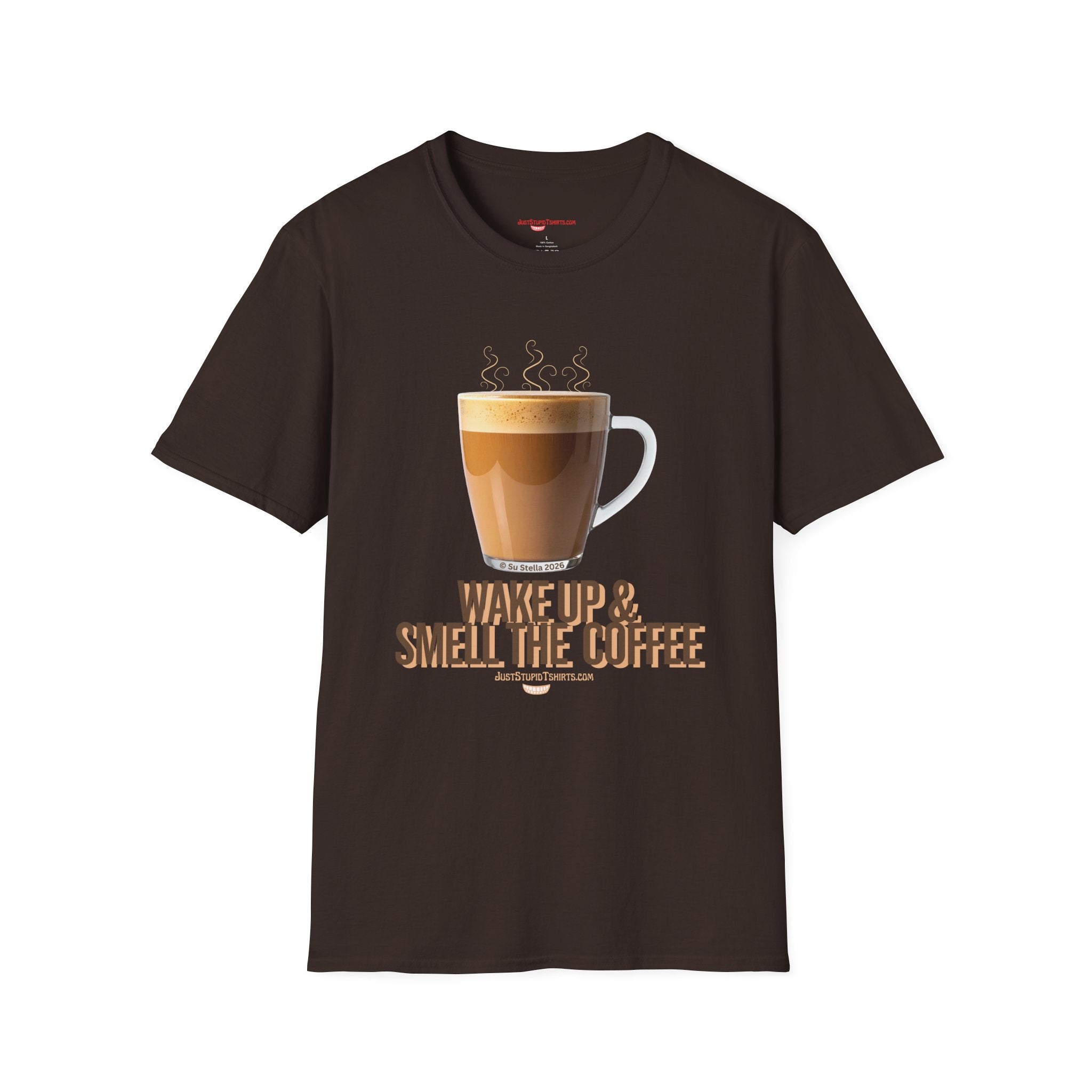 Coffee Lover T‑Shirt — “Wake Up & Smell the Coffee” Graphic Tee