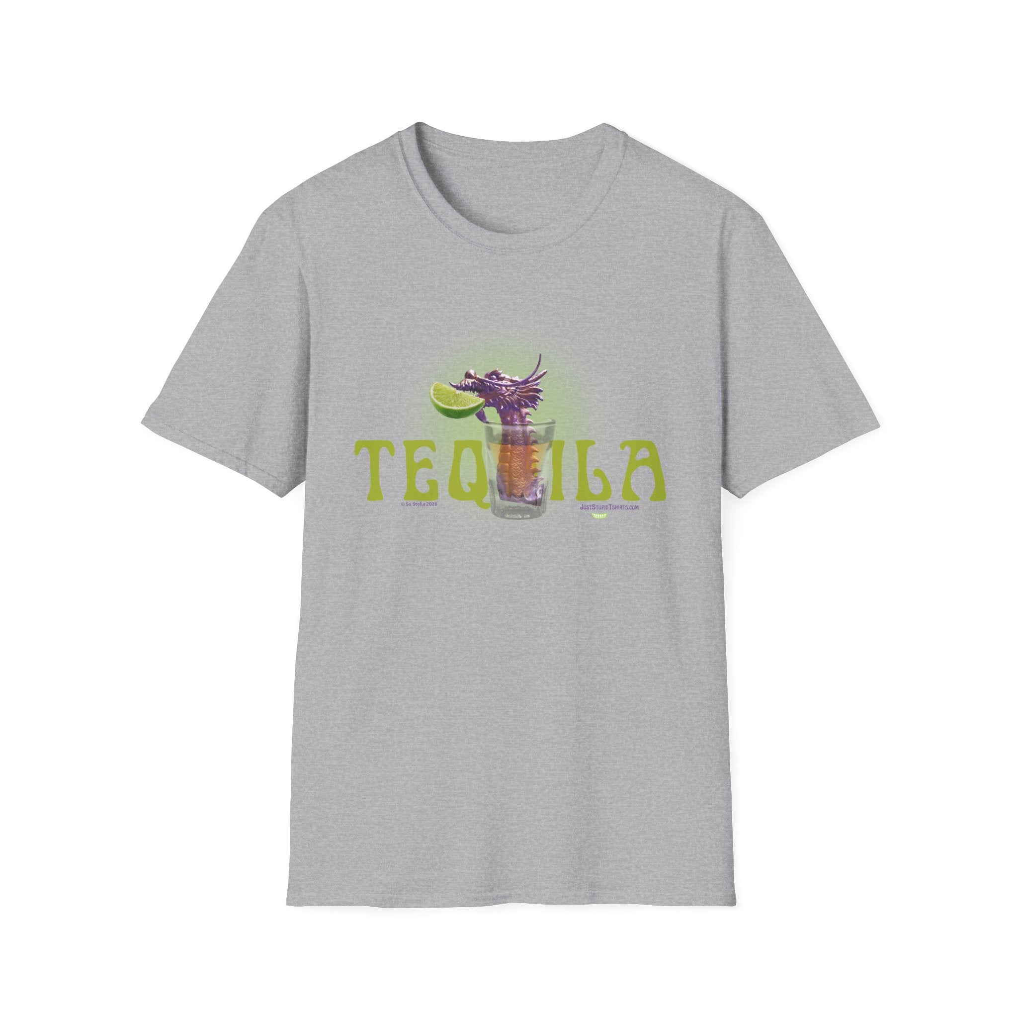 Tequila Dragon T-Shirt — Lime Shot Graphic Tee- Tequila Worm - Lime- Salt- Tequila- O My!