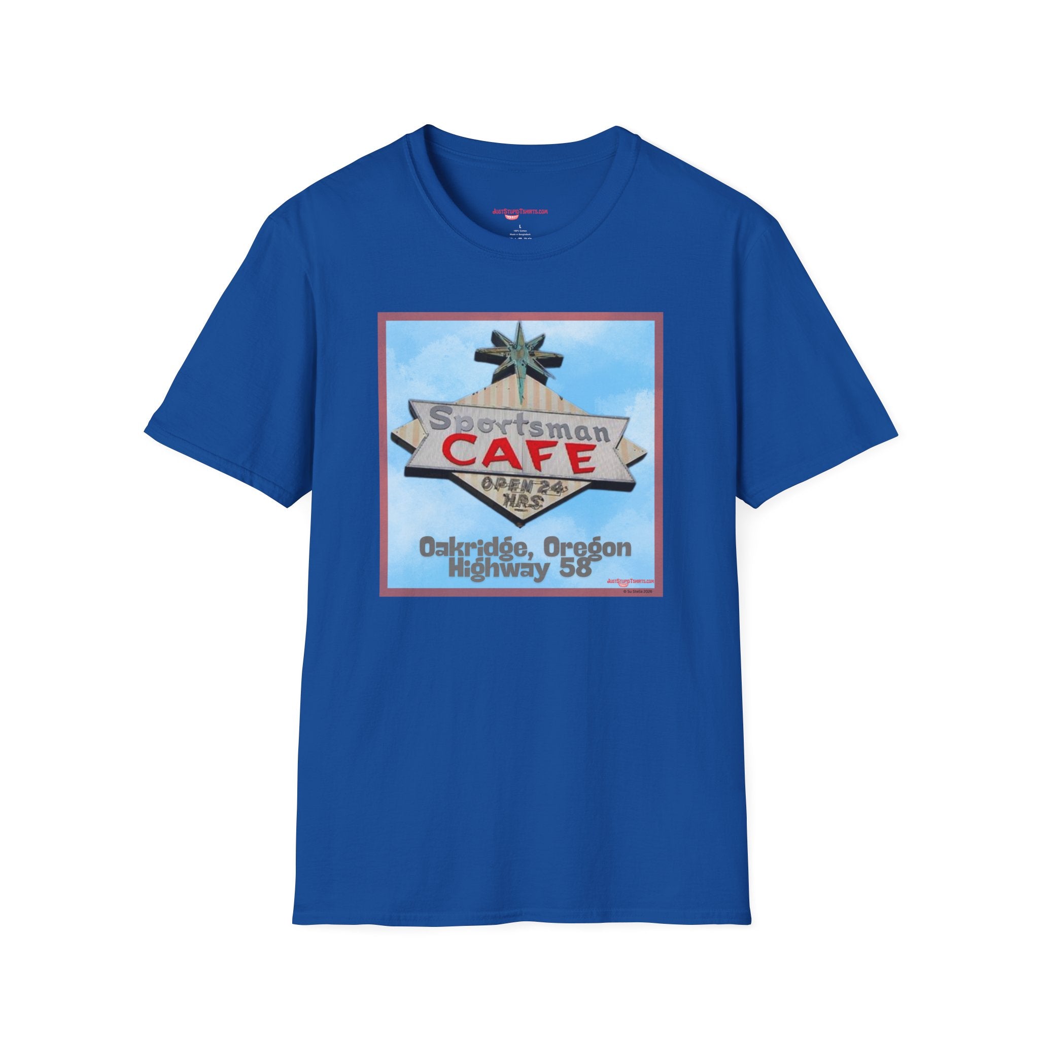 Sportsman Cafe T-Shirt — Oakridge, Oregon Highway 58 Retro Style Vintage