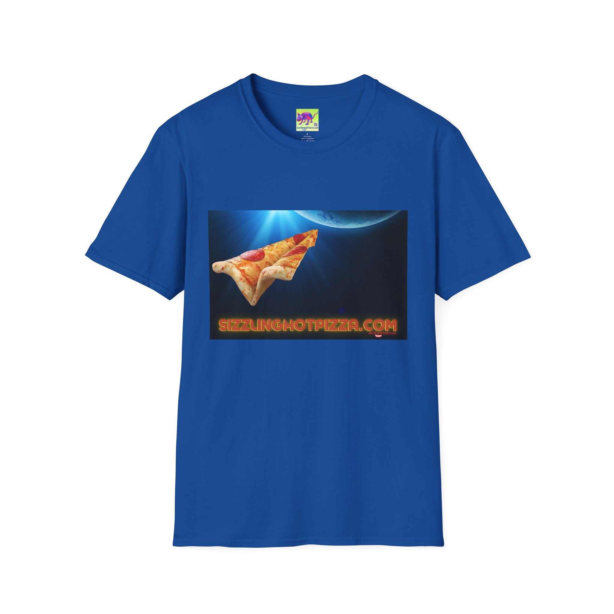 Pizza Rocket T-Shirt — Retro Space Slice Graphic Tee Sizzling Hot Pizza on the fly