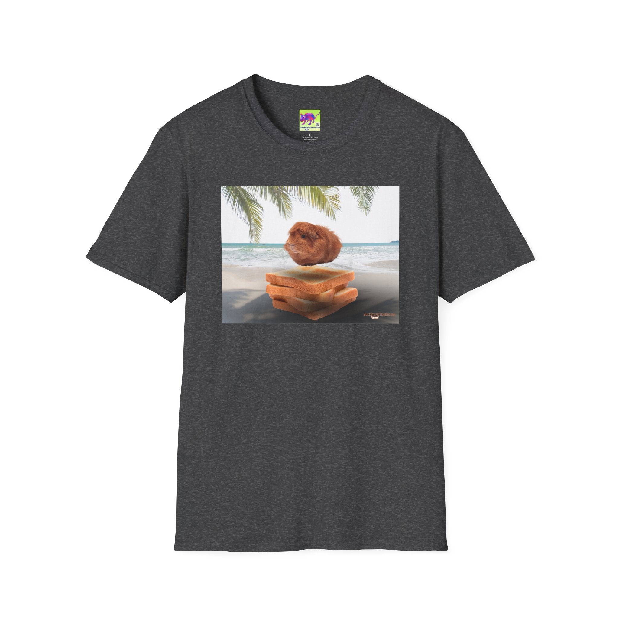 Fluffy on the Beach -Guinea Pig Tee — Cute Guinea Pig on Toast Tropical T-Shirt