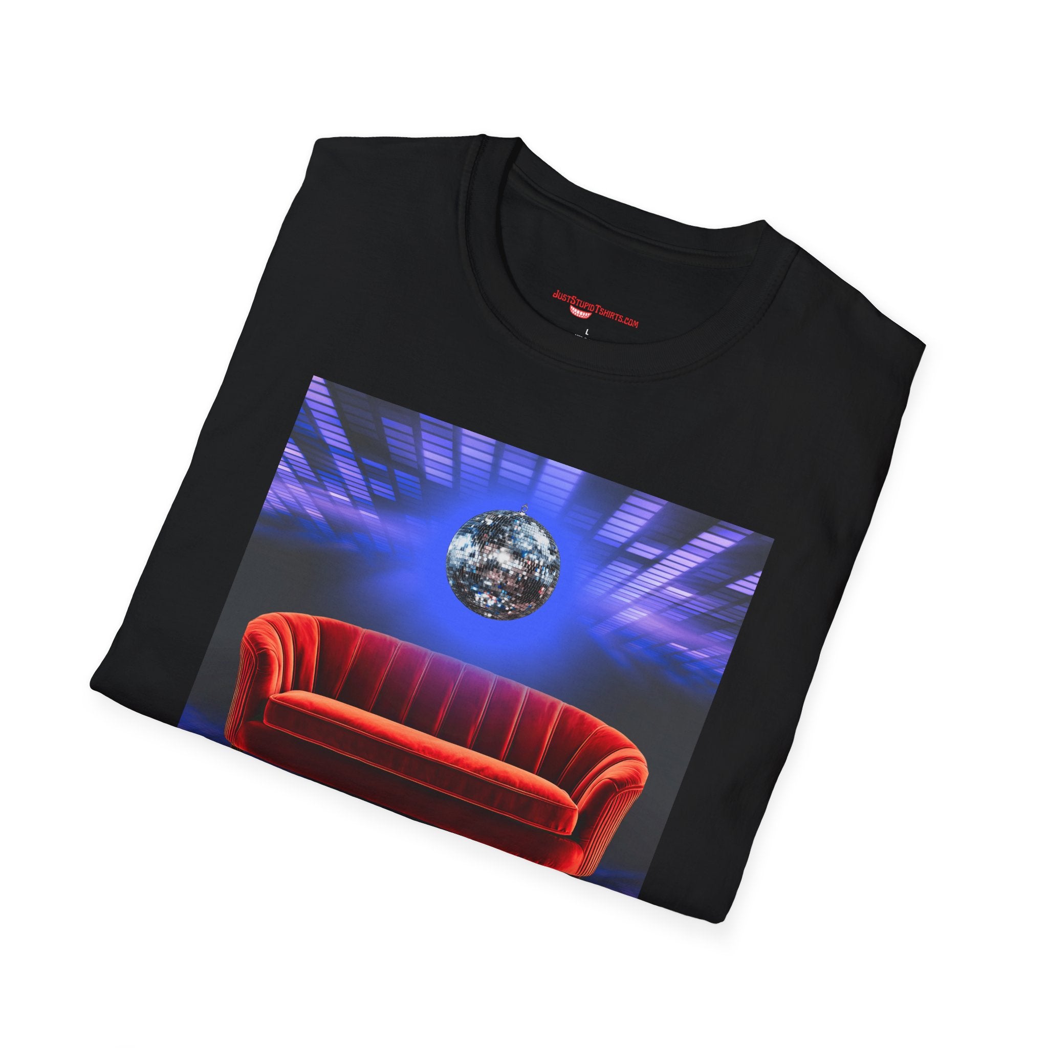 'Love Seat Lover'  ~Retro Disco Sofa T-Shirt — Sexy Red Velvet Love Seat  Graphic Tee- Feel the love