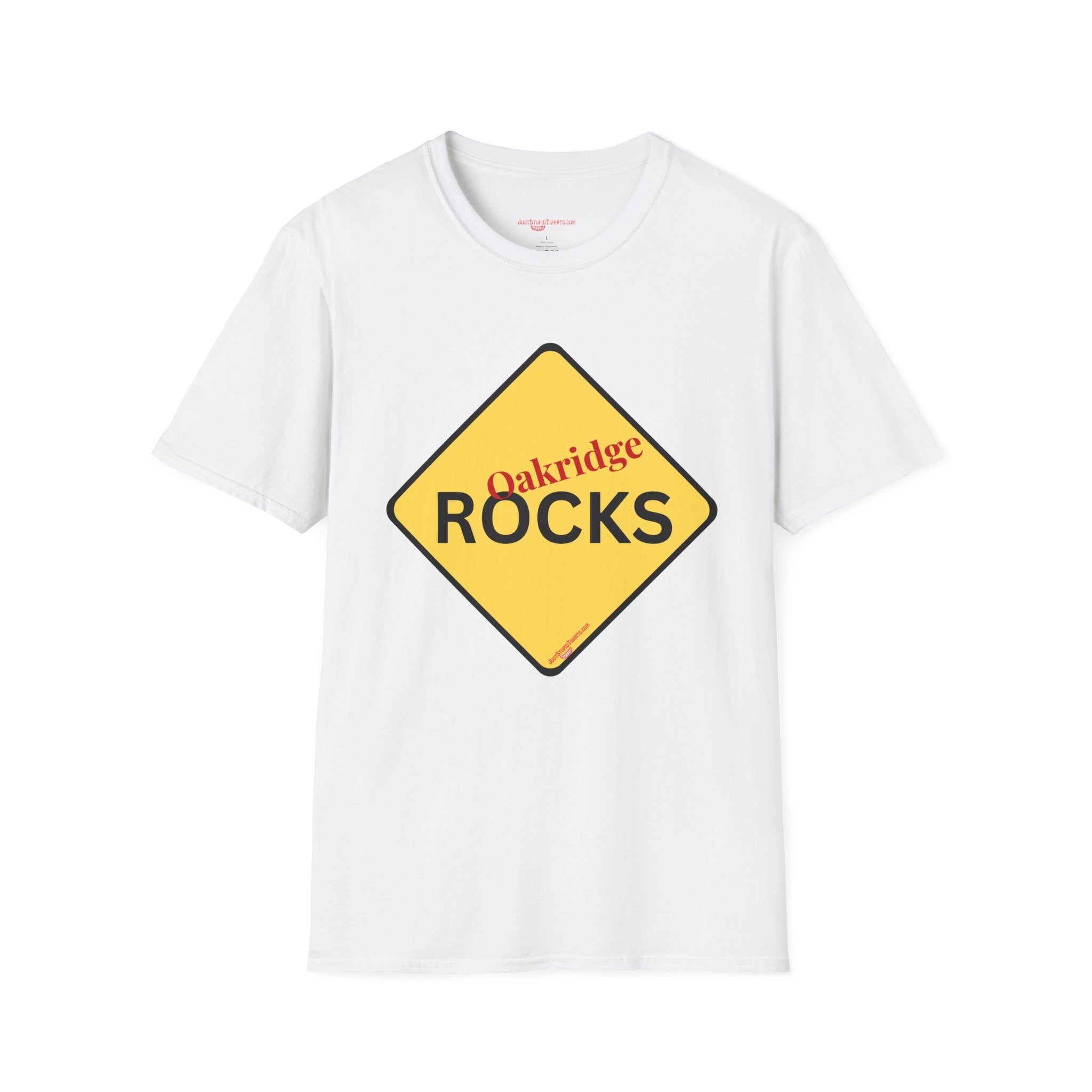 Oakridge Rocks T-Shirt — Yellow Road Sign Graphic Tee