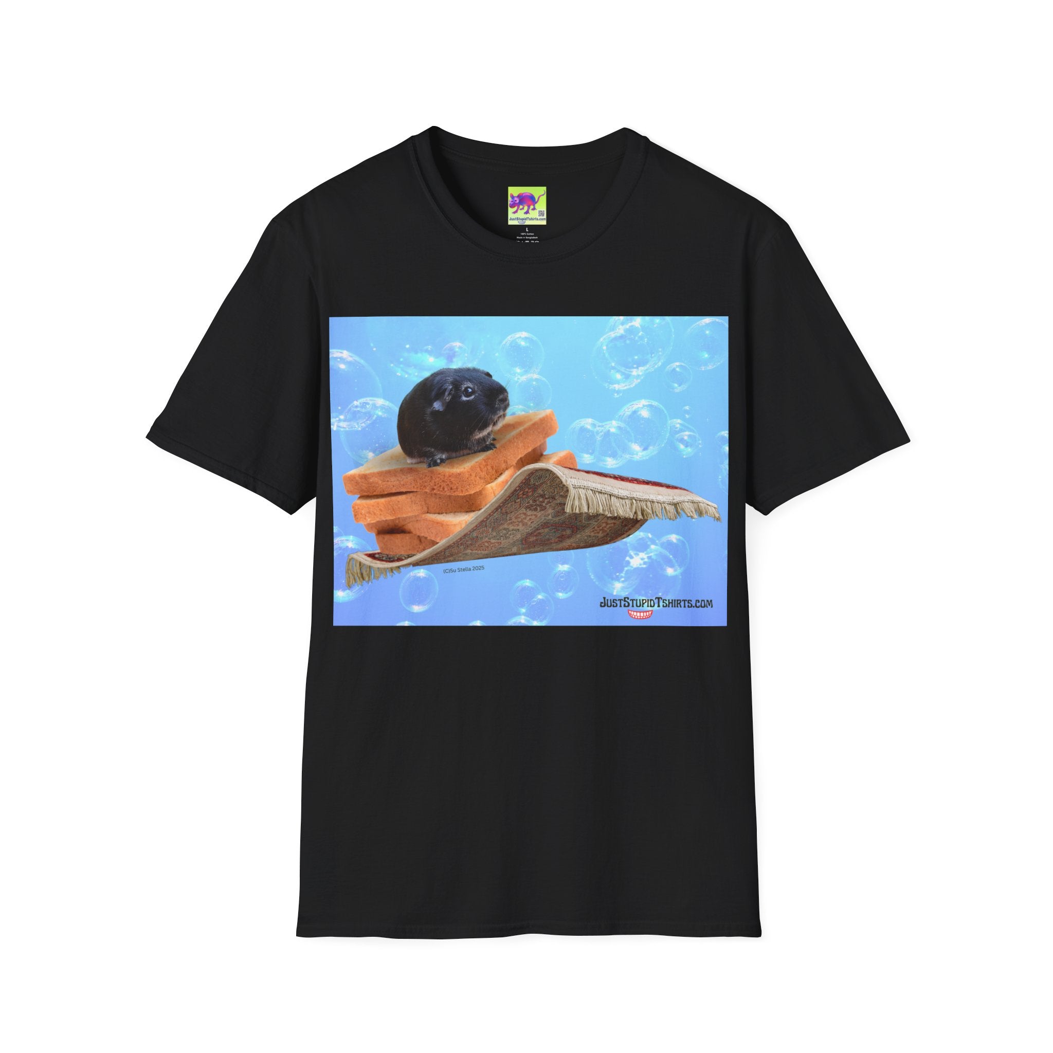 Bubbles the  Guinea Pig on Toast- Kid gift for youth, artists, animal lovers - funny tshirt illustrated
