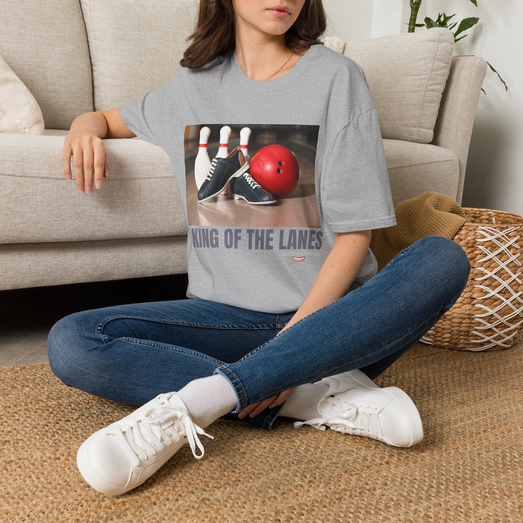 King of the Lanes-  Retro Bowling Ball & Pins Tee- Bowling T-Shirt - League Night Bowlers Shirt