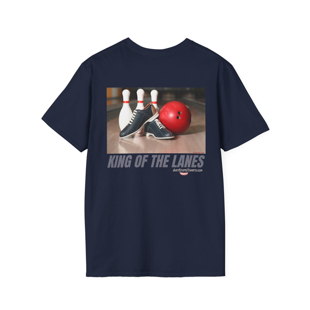 King of the Lanes Bowling T-Shirt — Retro Bowling Ball & Pins Tee
