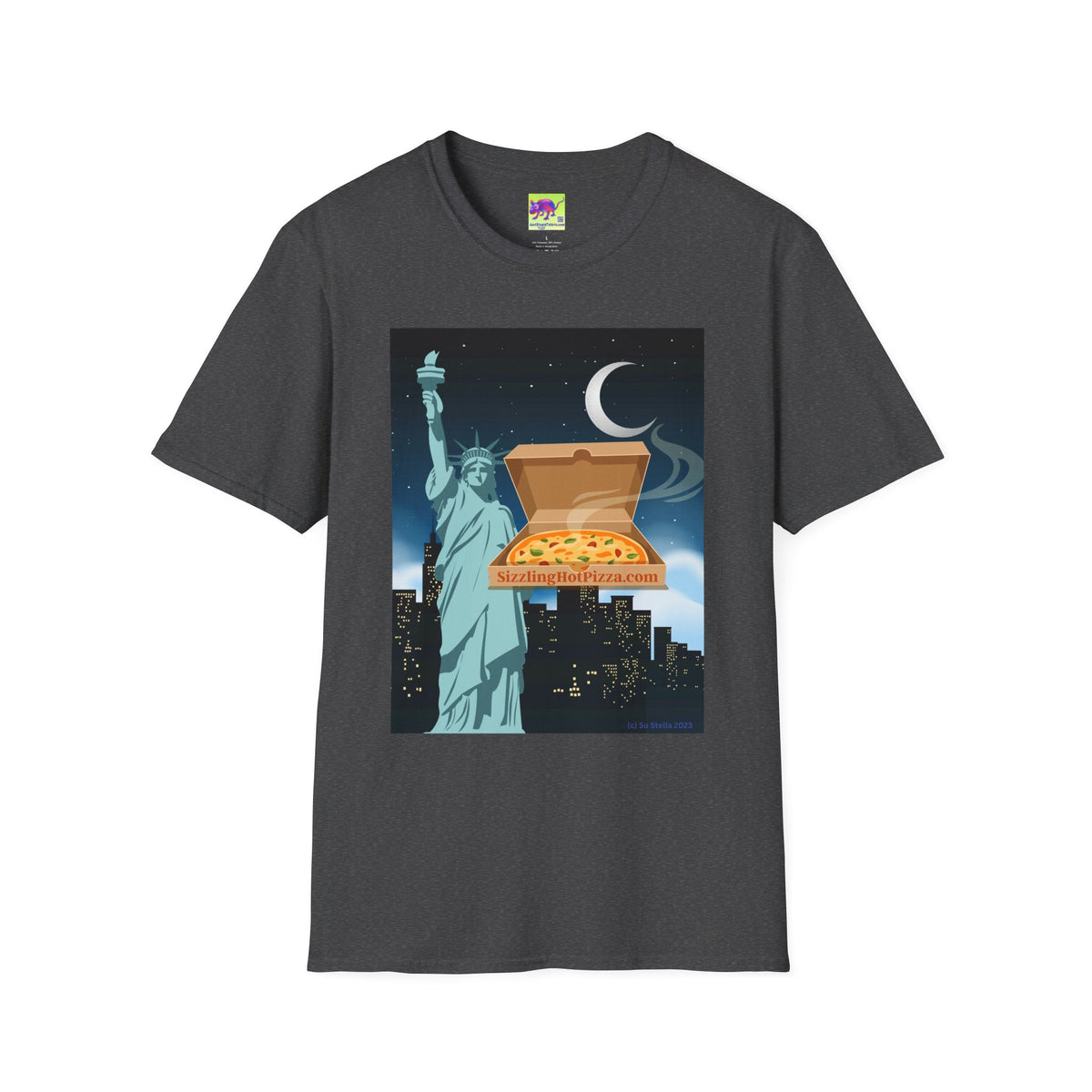 Pizza Night in NYC T-Shirt — Statue of Liberty City Slice Tee