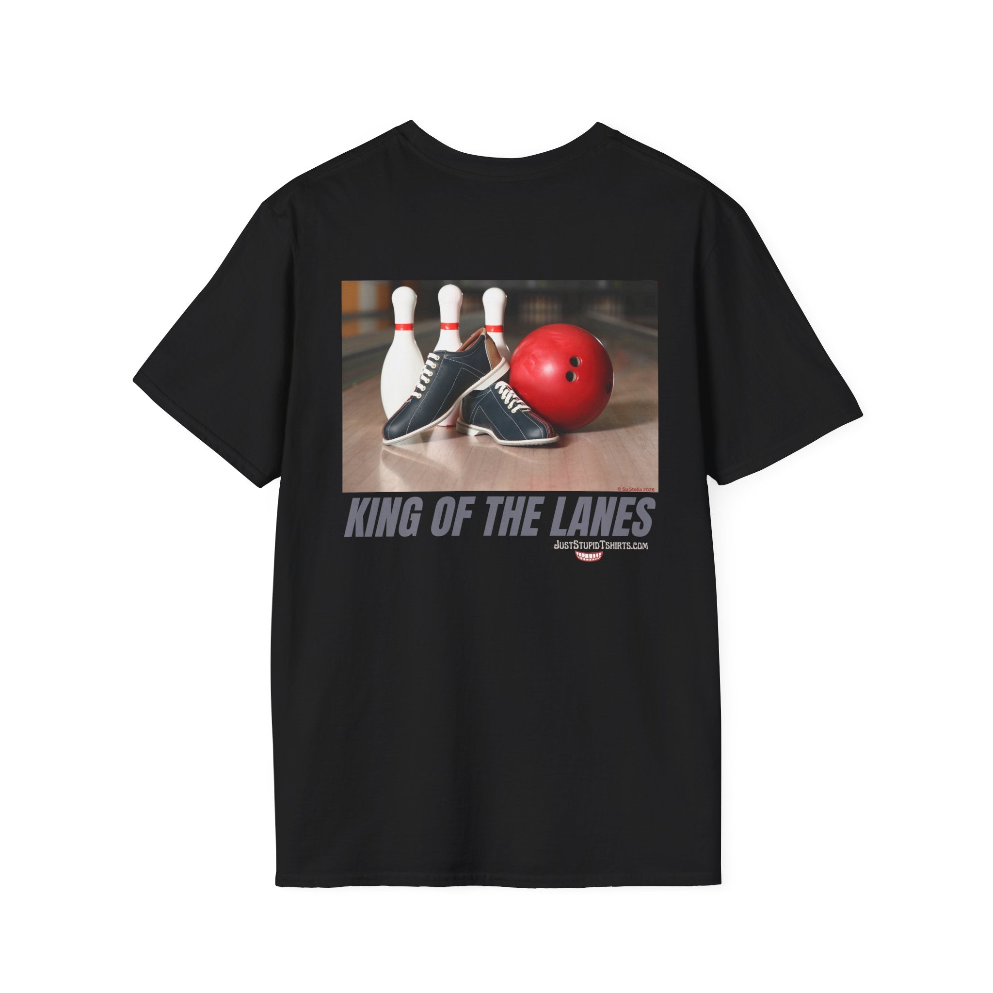 King of the Lanes Bowling T-Shirt — Retro Bowling Ball & Pins Tee