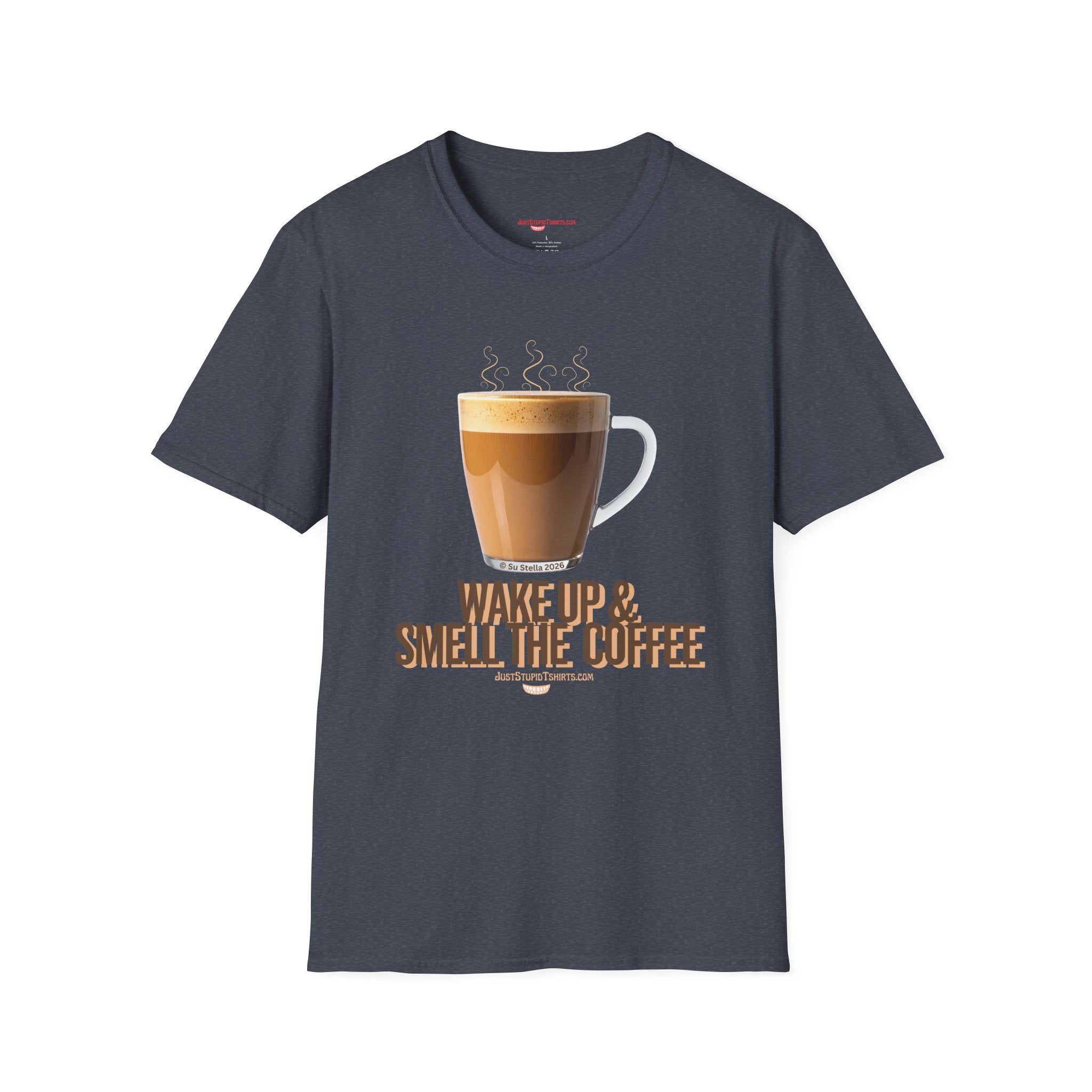 Coffee Lover T‑Shirt — “Wake Up & Smell the Coffee” Graphic Tee