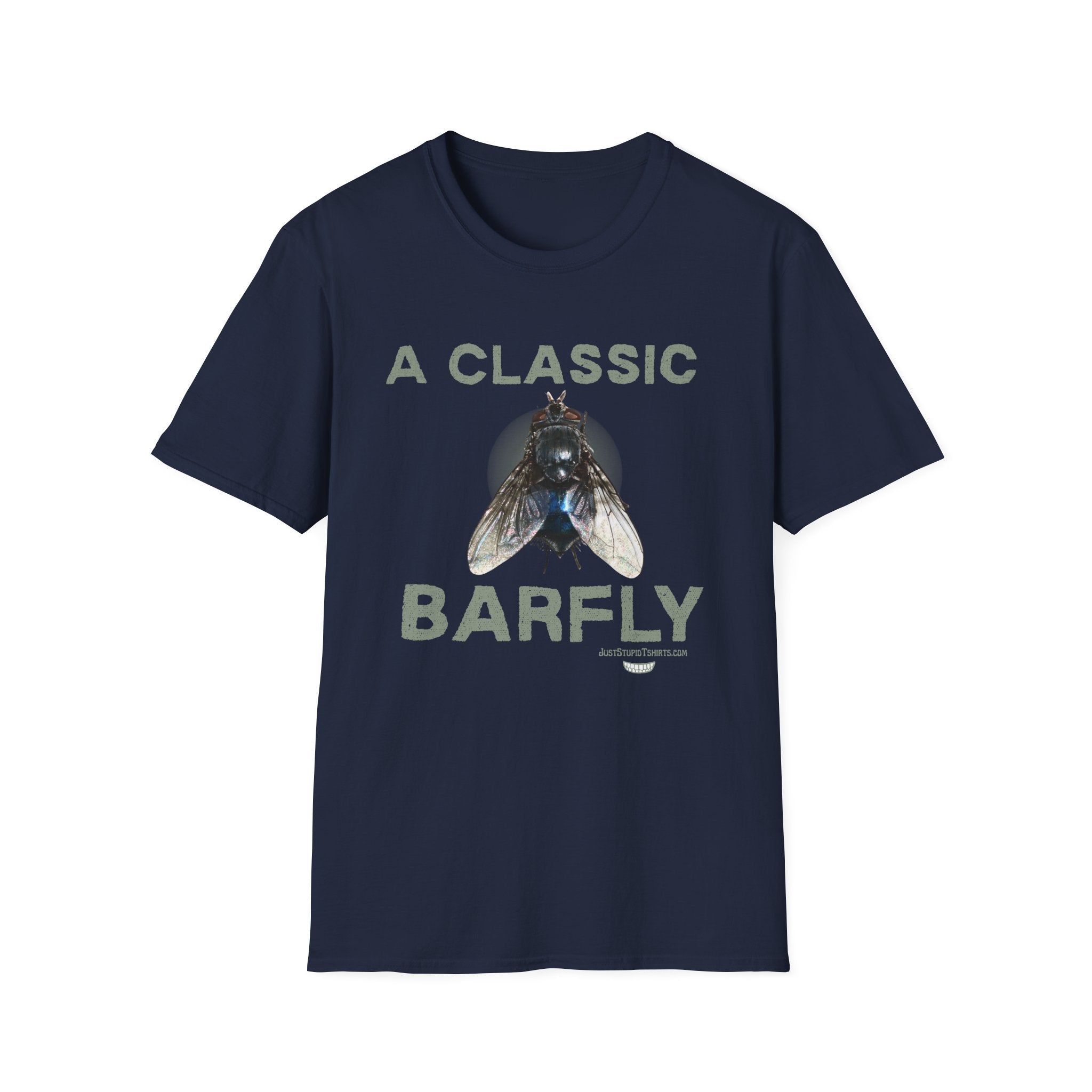 A Classic Barfly T-Shirt — Vintage Fly Graphic Tee for Bartenders & Nightlife Lovers and Your Friends, Grads, Drunks