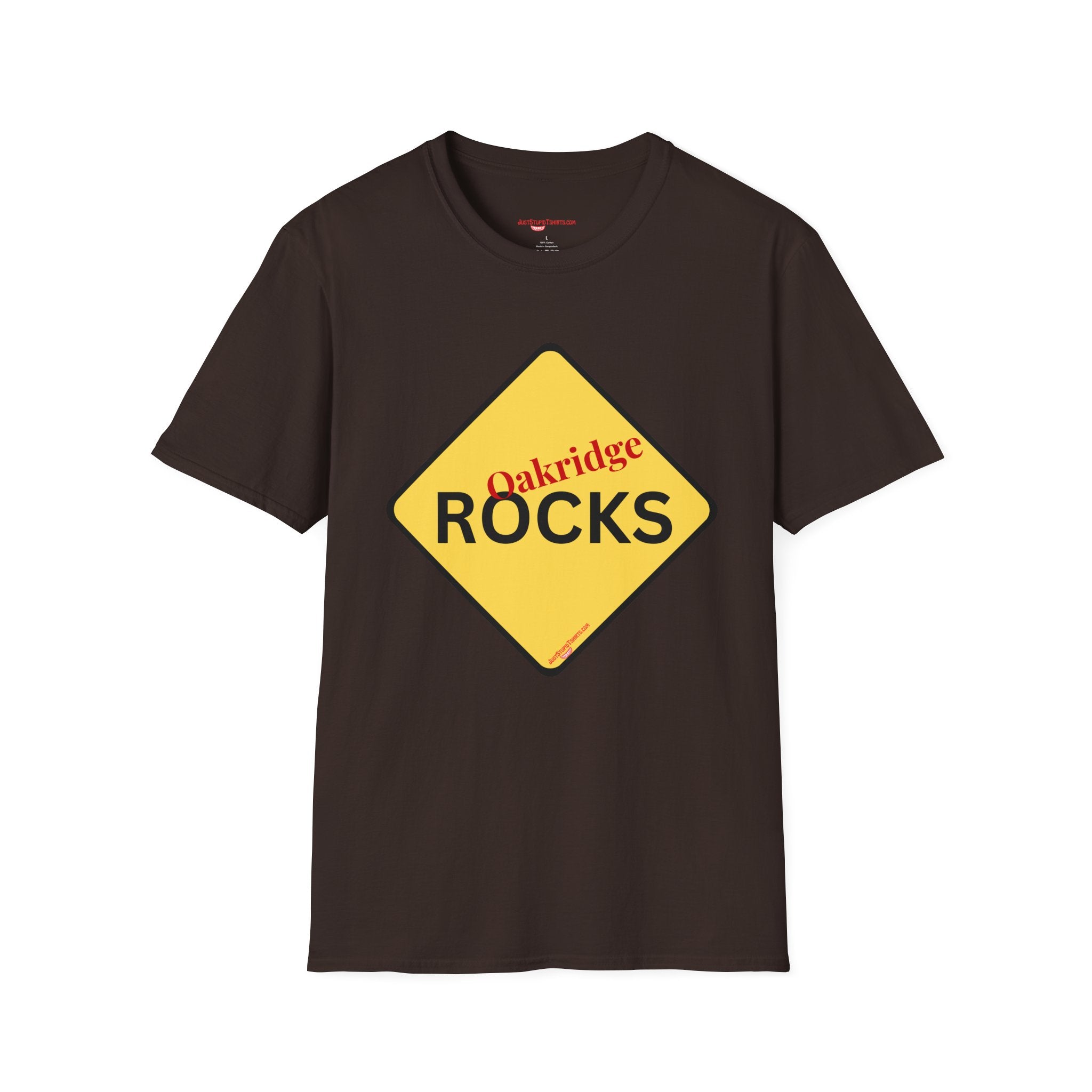 Oakridge Rocks T-Shirt — Yellow Road Sign Graphic Tee