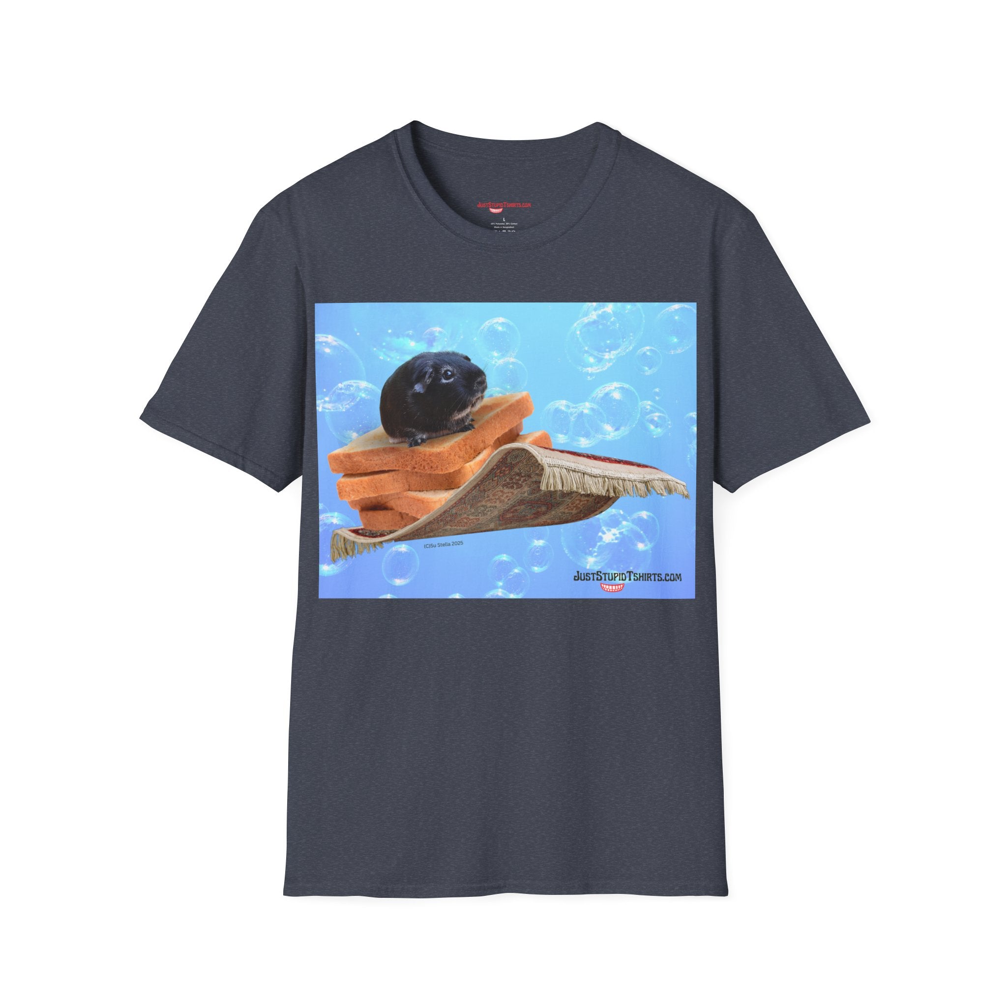 Bubbles the  Guinea Pig on Toast- Kid gift for youth, artists, animal lovers - funny tshirt illustrated