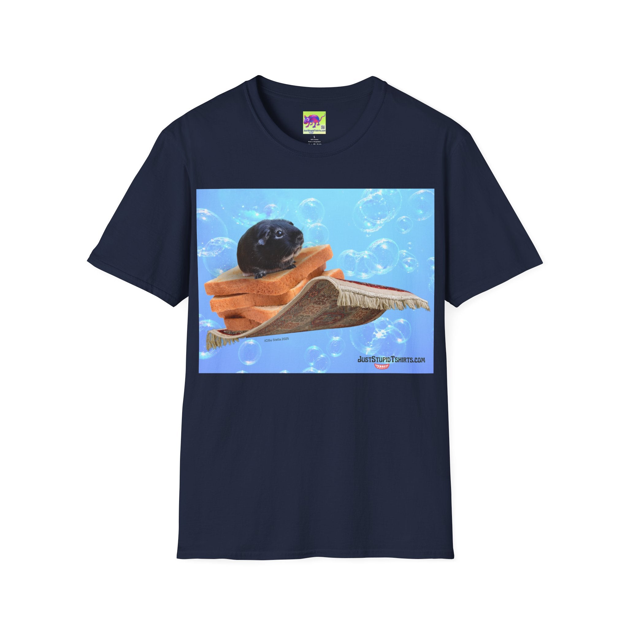 Bubbles the  Guinea Pig on Toast- Kid gift for youth, artists, animal lovers - funny tshirt illustrated