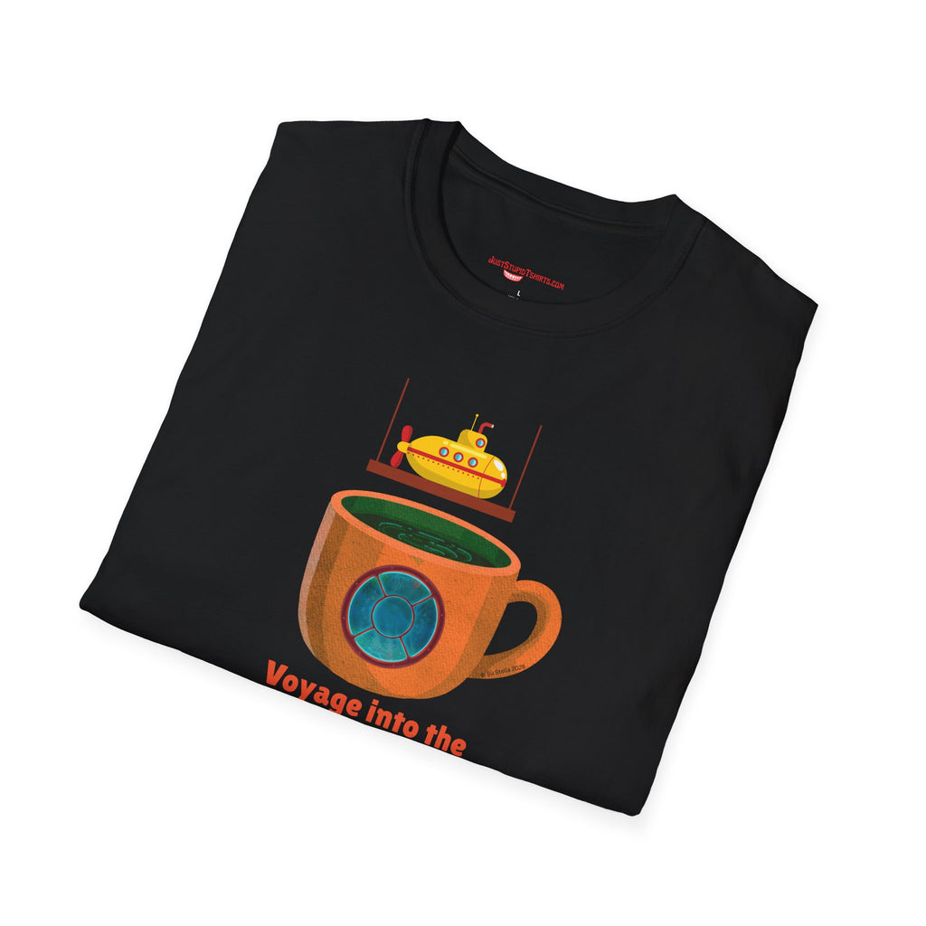Voyage Into the Deep Dark Unknown T-Shirt — Submarine Coffee Cup Graphic Tee