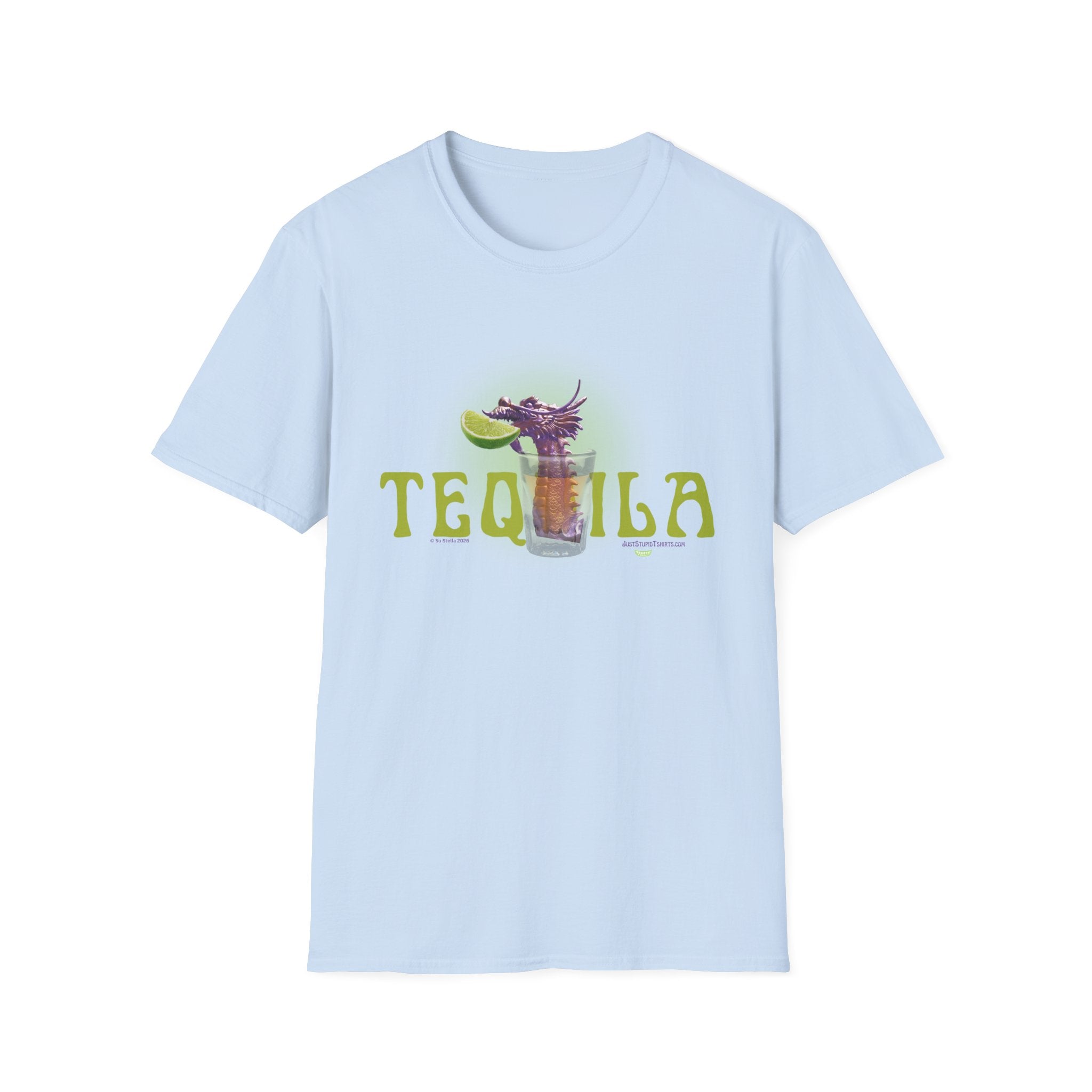 Tequila Dragon T-Shirt — Lime Shot Graphic Tee- Tequila Worm - Lime- Salt- Tequila- O My!