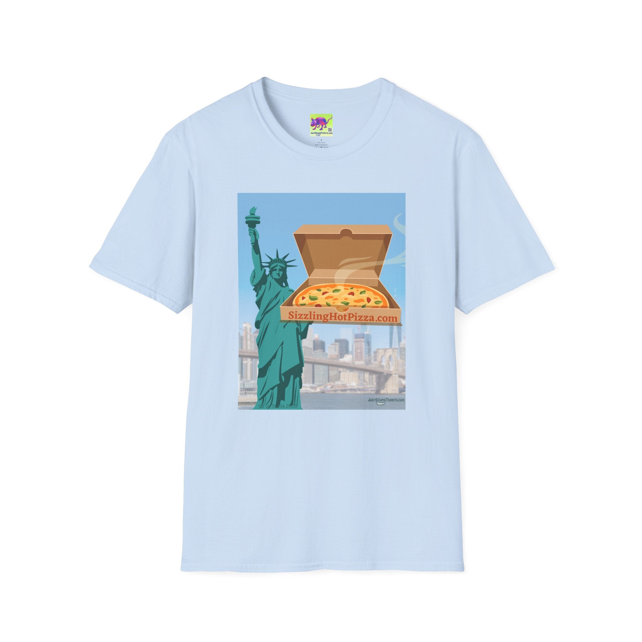 New York Pizza T-Shirt — Statue of Liberty Pizza Box Graphic Tee