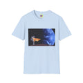 Pizza in Space Dreamer T-Shirt — Astronaut Relaxing on Planet with Earth Print