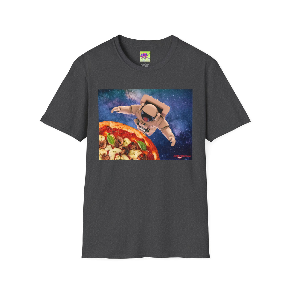 Astronaut Pizza Tee — Space Explorer Eating Pizza Graphic T-Shirt