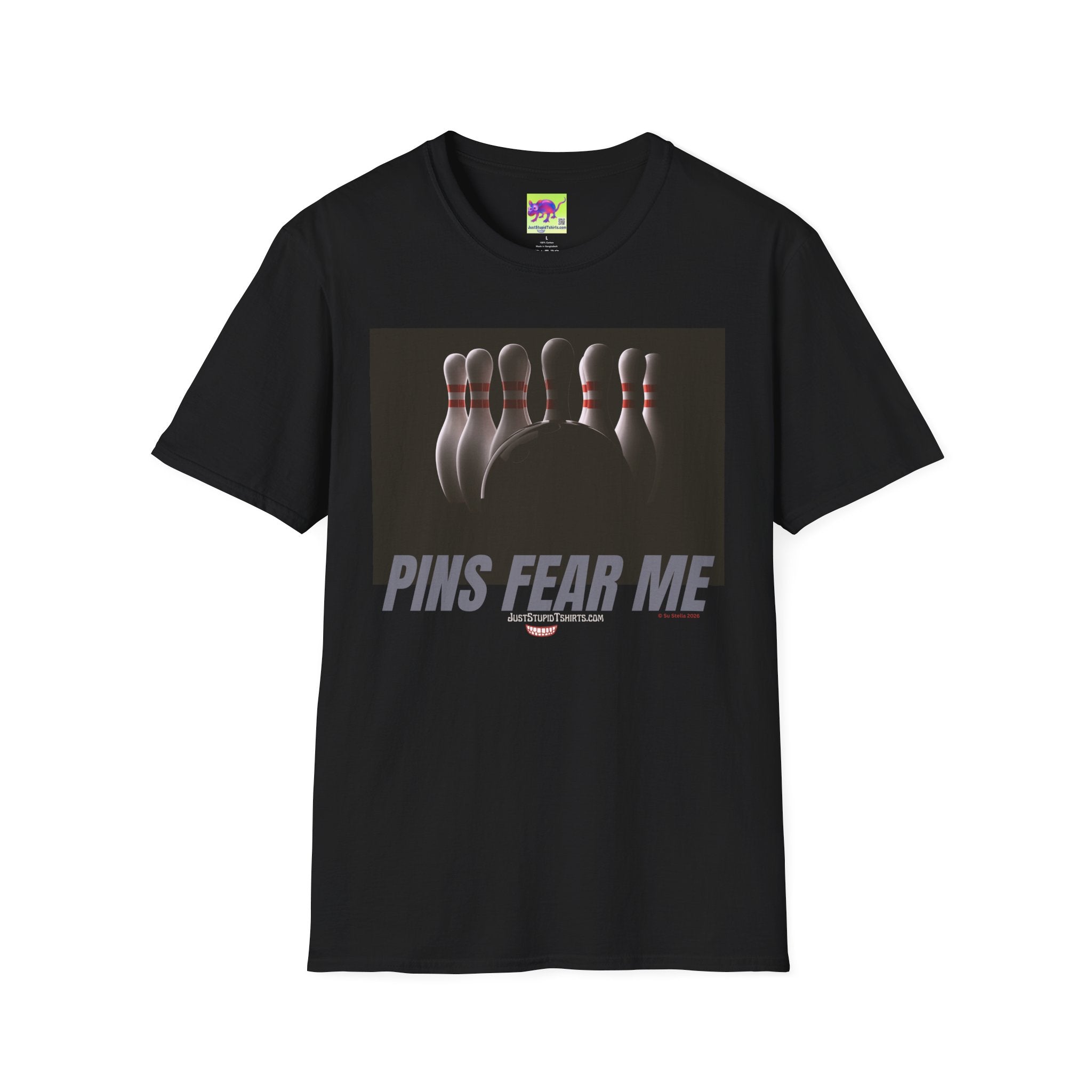 'Pins Fear Me' -Graphic Tee for Bowlers & Sports Fans, Bowling T-Shirt —